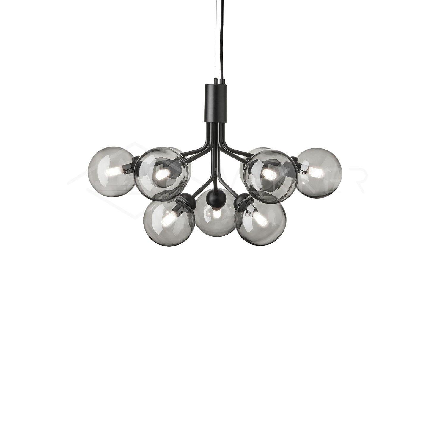 Socor Pendant Lamp Glass Globe Cluster Brass-Neutral Decor