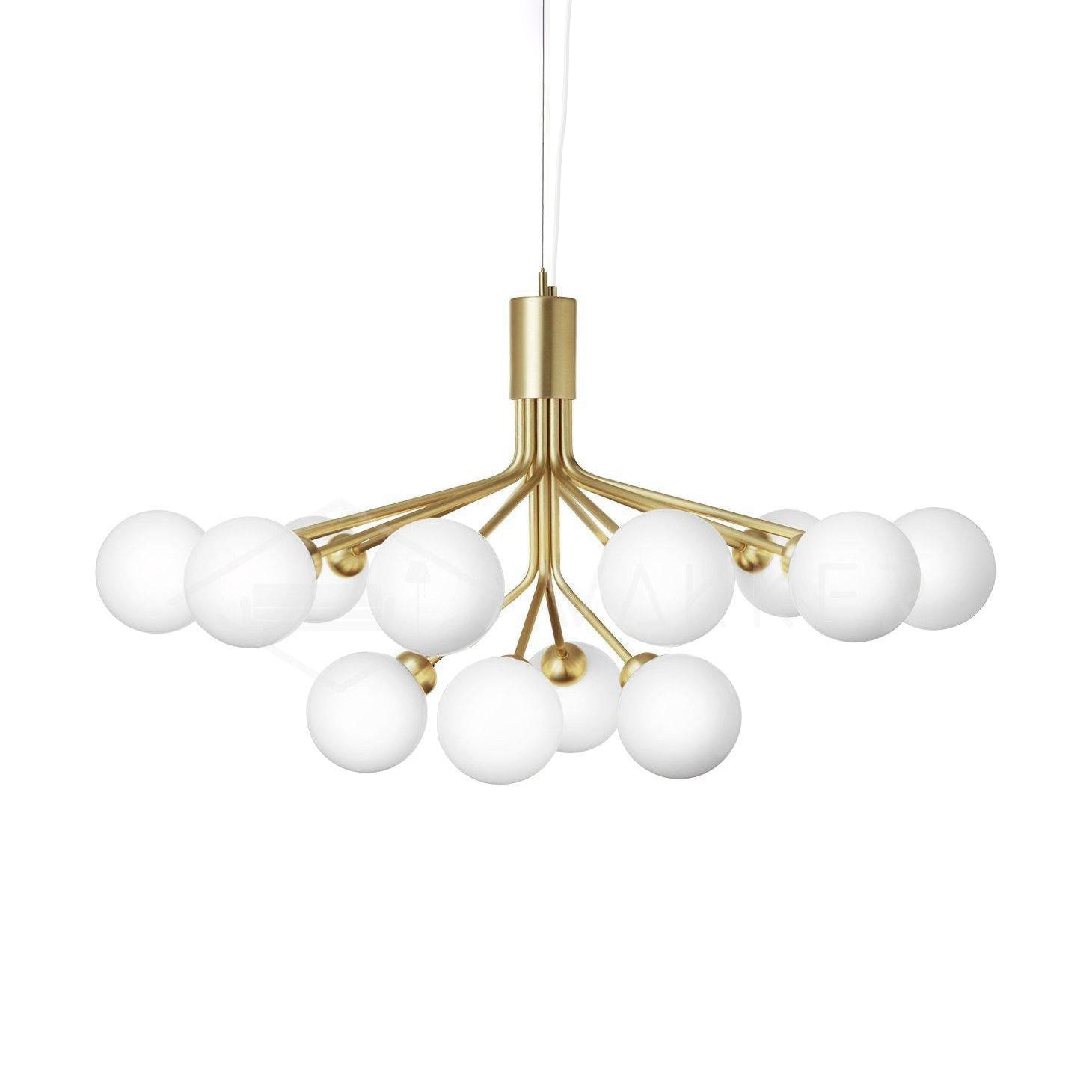 Socor Pendant Lamp Glass Globe Cluster Brass-Neutral Decor