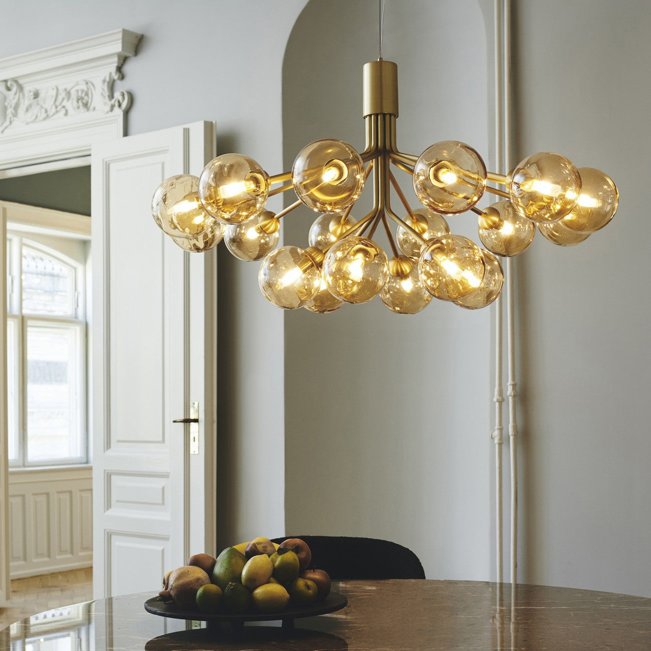 Socor Pendant Lamp Glass Globe Cluster Brass-Neutral Decor