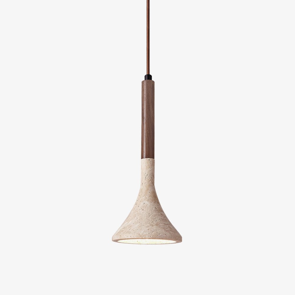 Avenq Minimalist Travertine Pendant Light-Neutral Decor