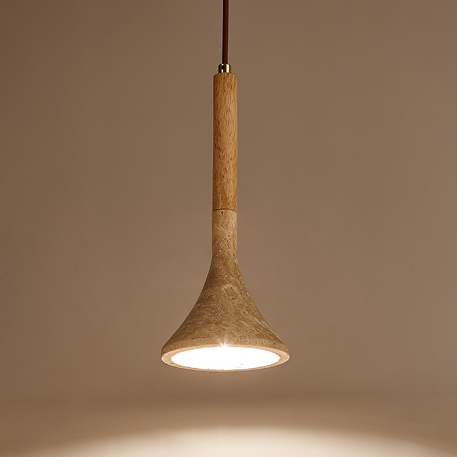 Avenq Minimalist Travertine Pendant Light-Neutral Decor