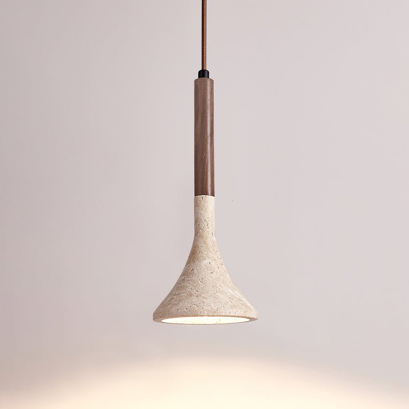 Avenq Minimalist Travertine Pendant Light-Neutral Decor