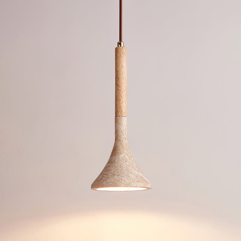 Avenq Minimalist Travertine Pendant Light-Neutral Decor