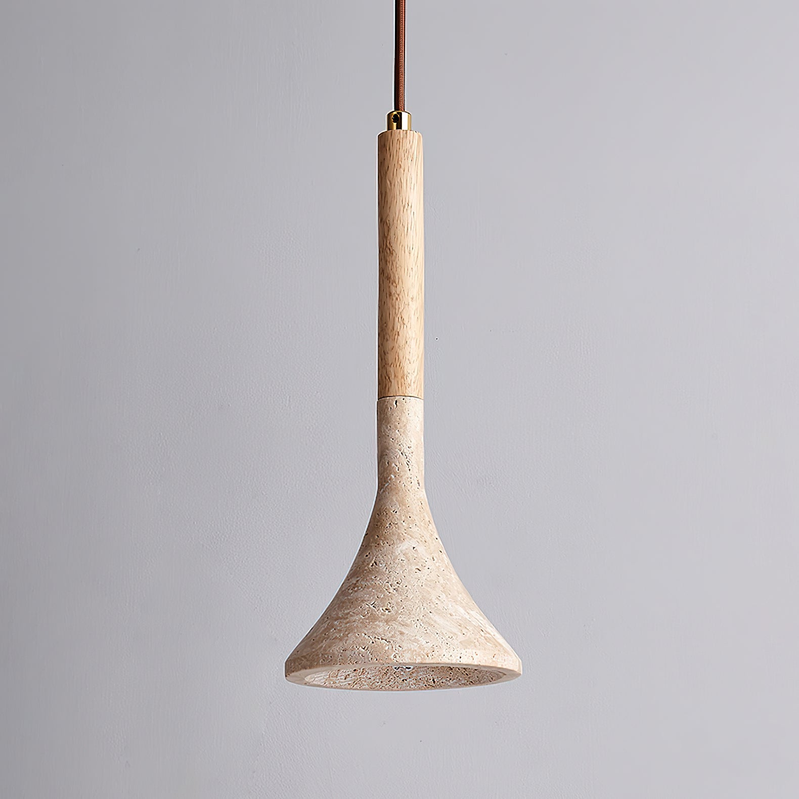 Avenq Minimalist Travertine Pendant Light-Neutral Decor