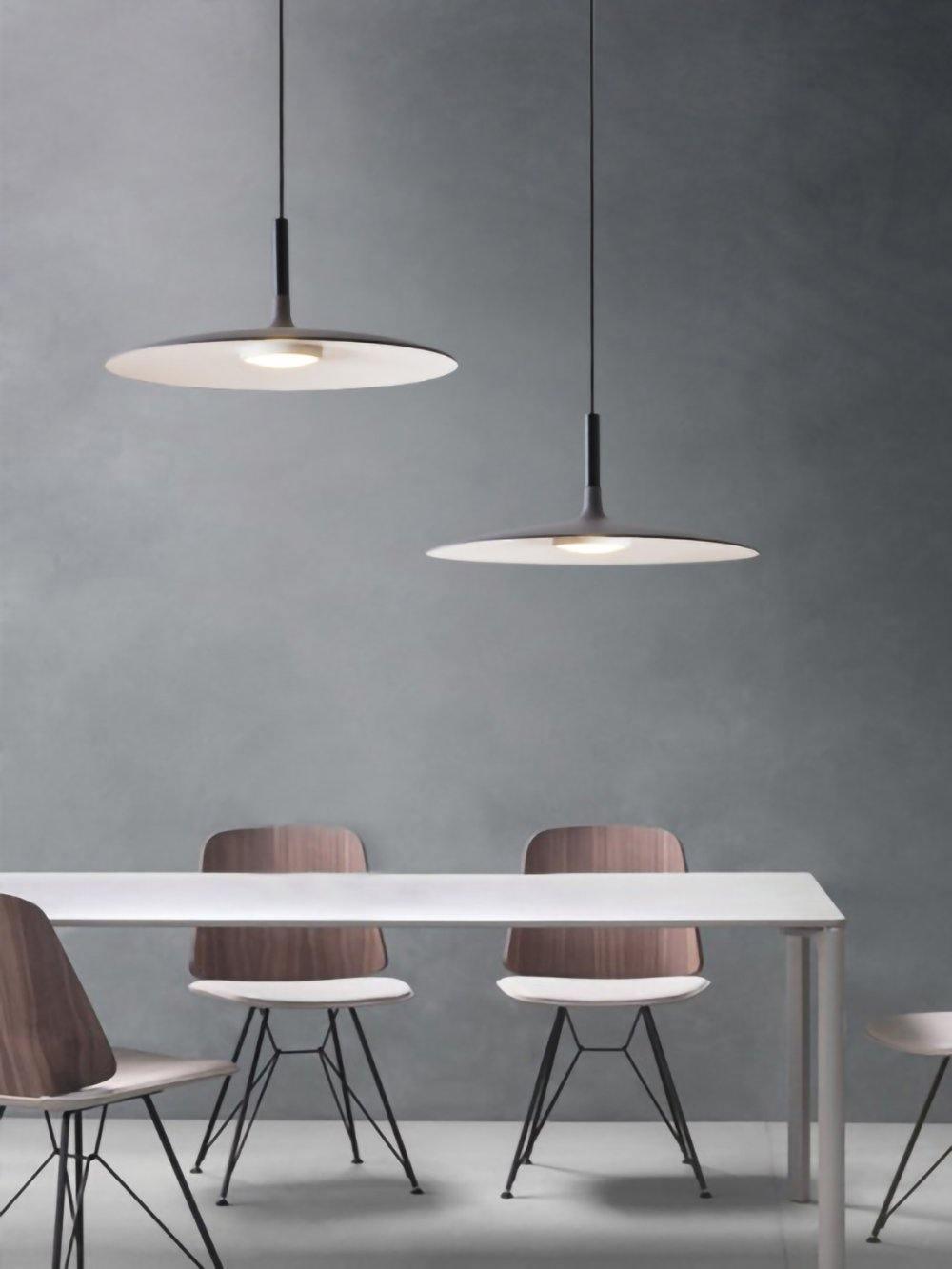 Lustra Pendant Lamp Aluminum Flat Disc-Neutral Decor