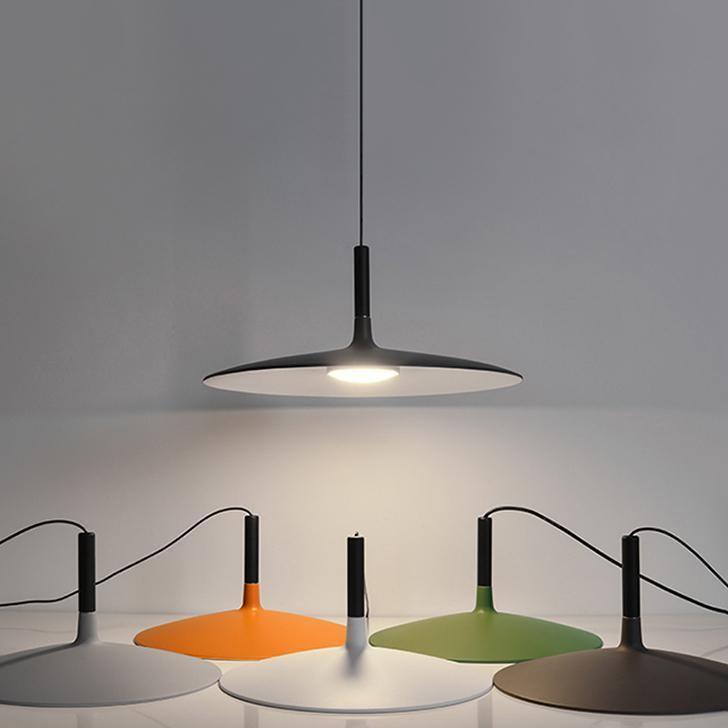 Lustra Pendant Lamp Aluminum Flat Disc-Neutral Decor