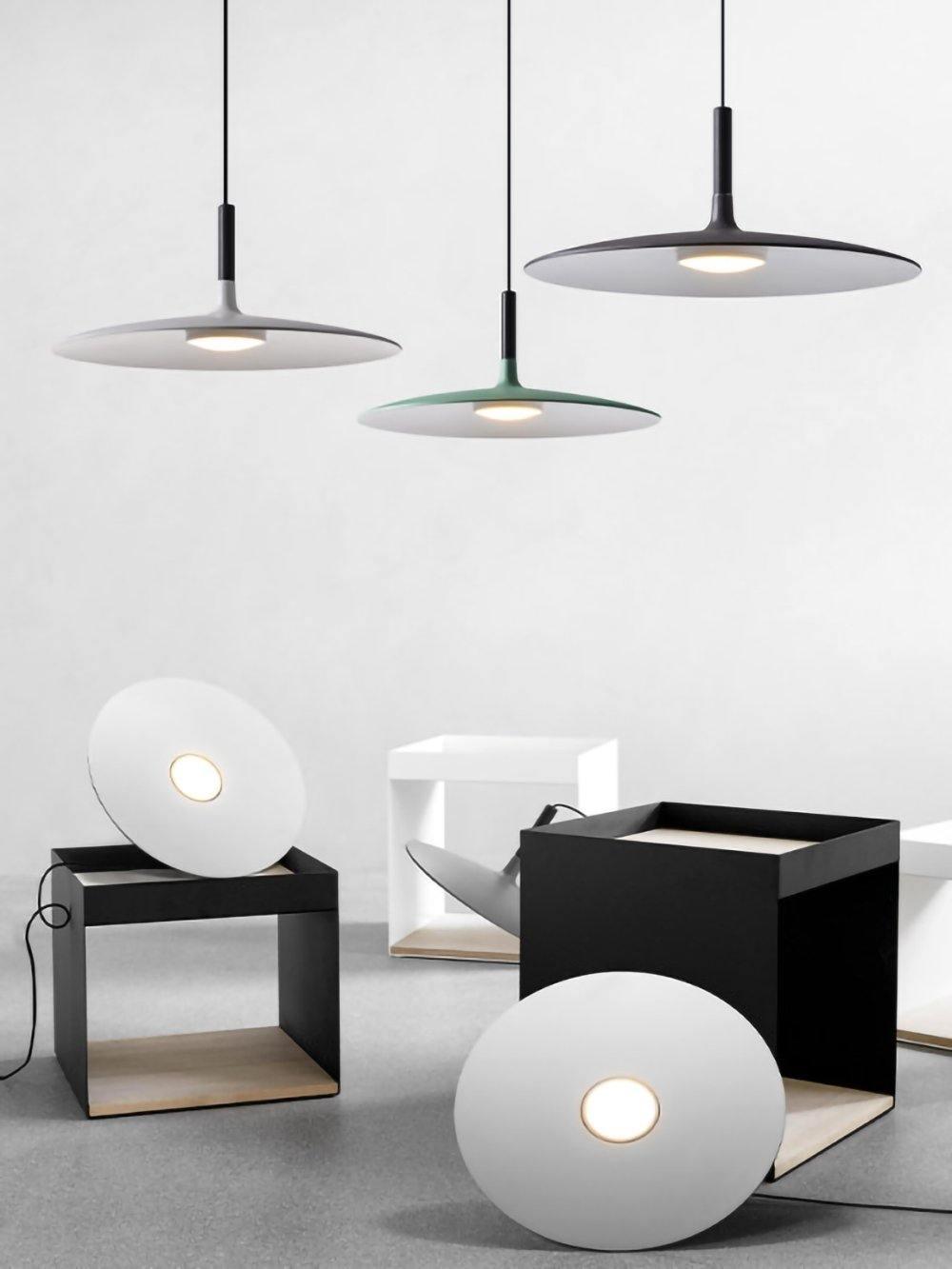 Lustra Pendant Lamp Aluminum Flat Disc-Neutral Decor
