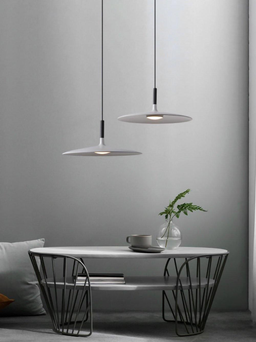 Lustra Pendant Lamp Aluminum Flat Disc-Neutral Decor