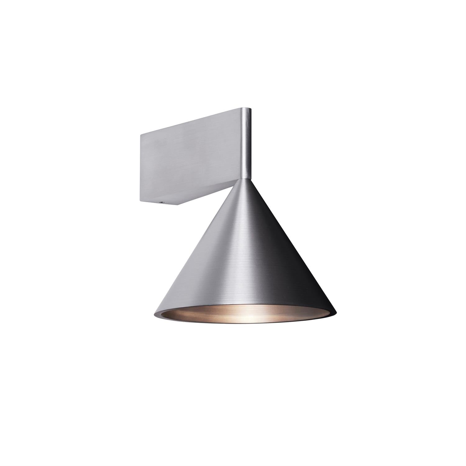 Apollo Aluminum Wall Lamp in silver finish.