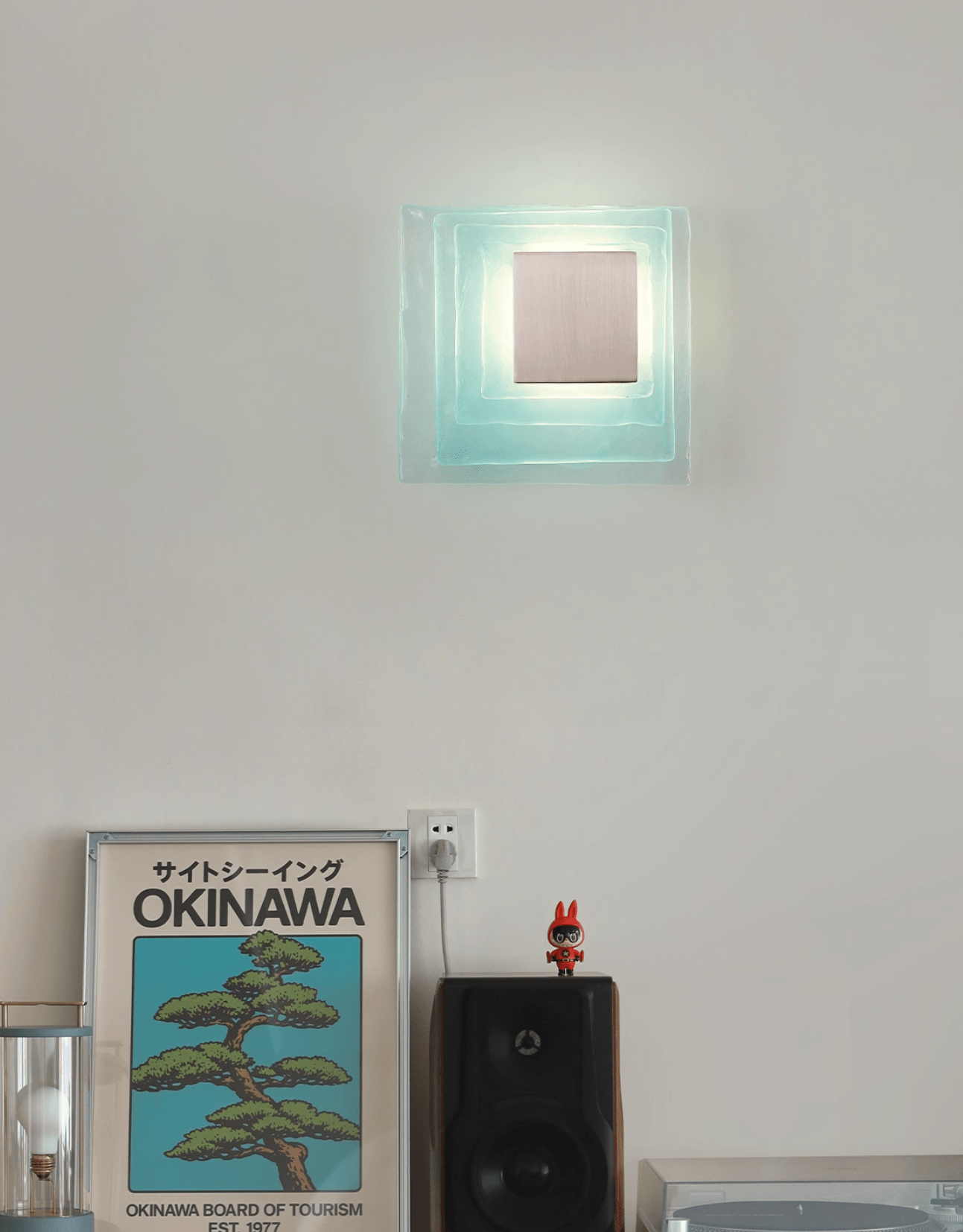 Cleo Glass Water Cube Cascade Sconce-Neutral Decor