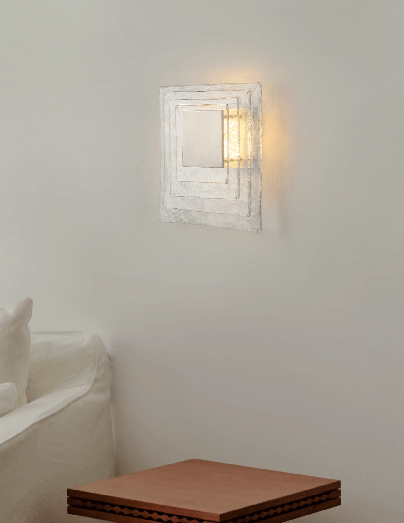 Cleo Glass Water Cube Cascade Sconce-Neutral Decor