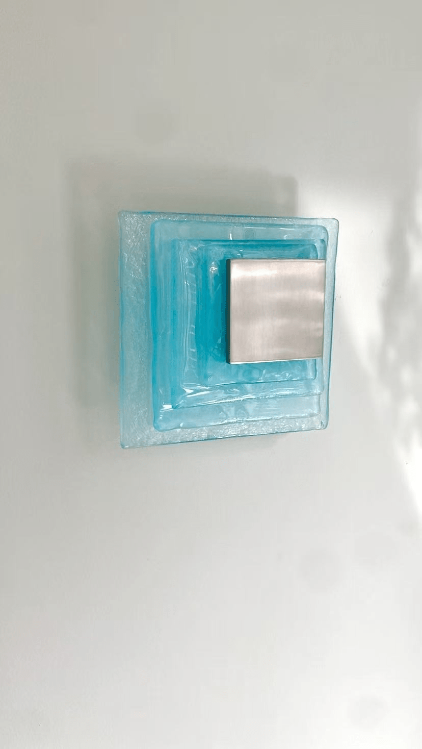 Cleo Glass Water Cube Cascade Sconce-Neutral Decor