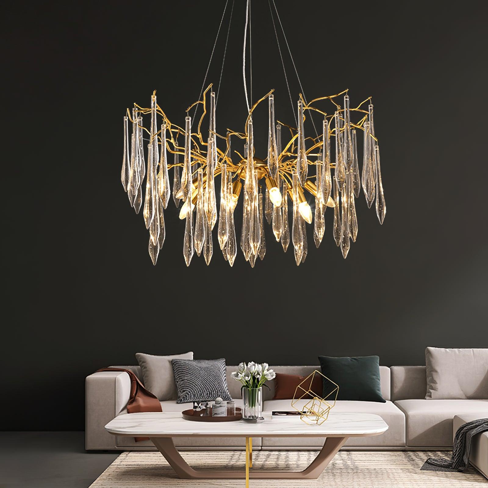 Clove Chandelier Branch Crystal Pendant Sculptural Artistic-Neutral Decor