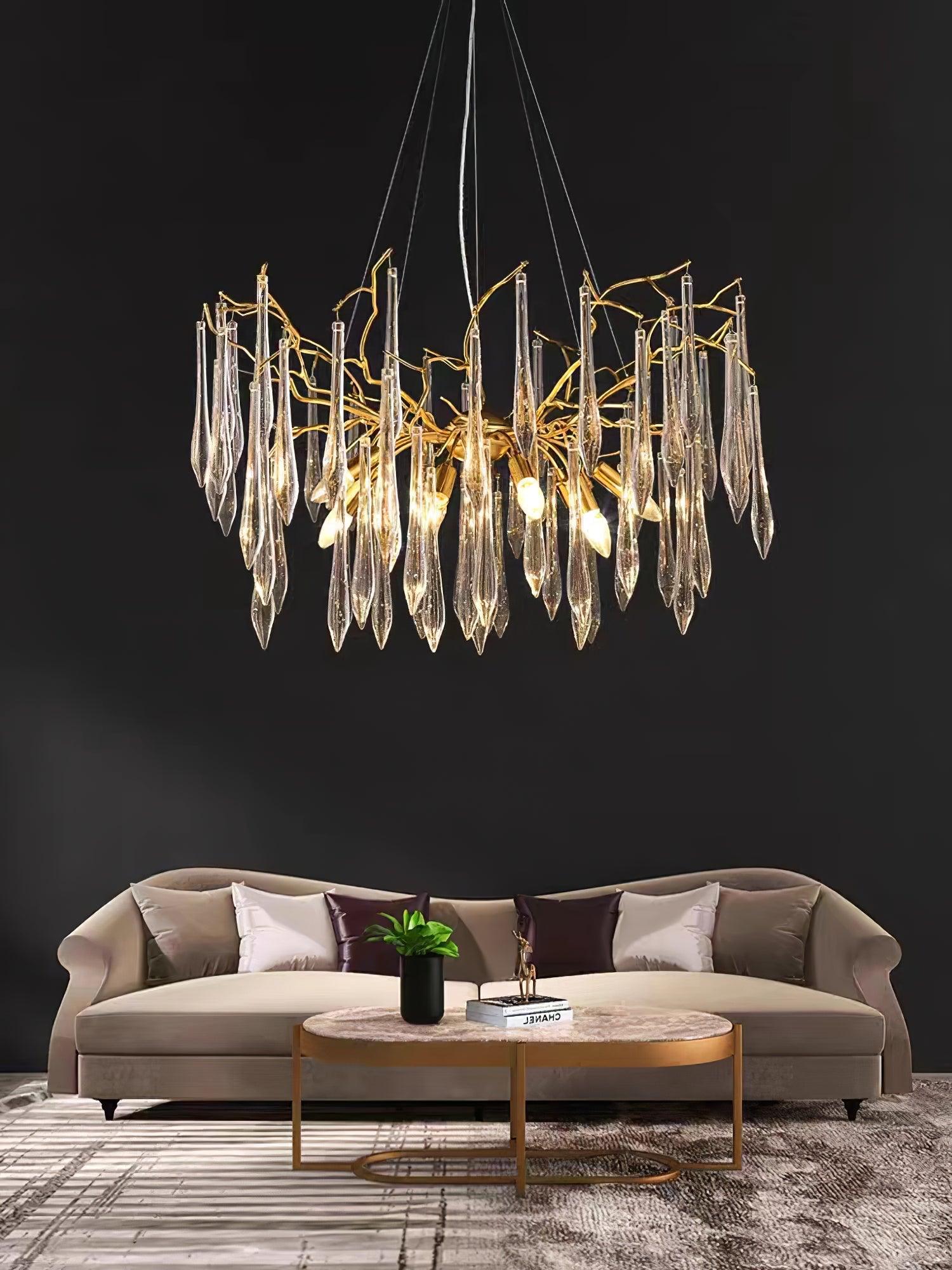 Clove Chandelier Branch Crystal Pendant Sculptural Artistic-Neutral Decor