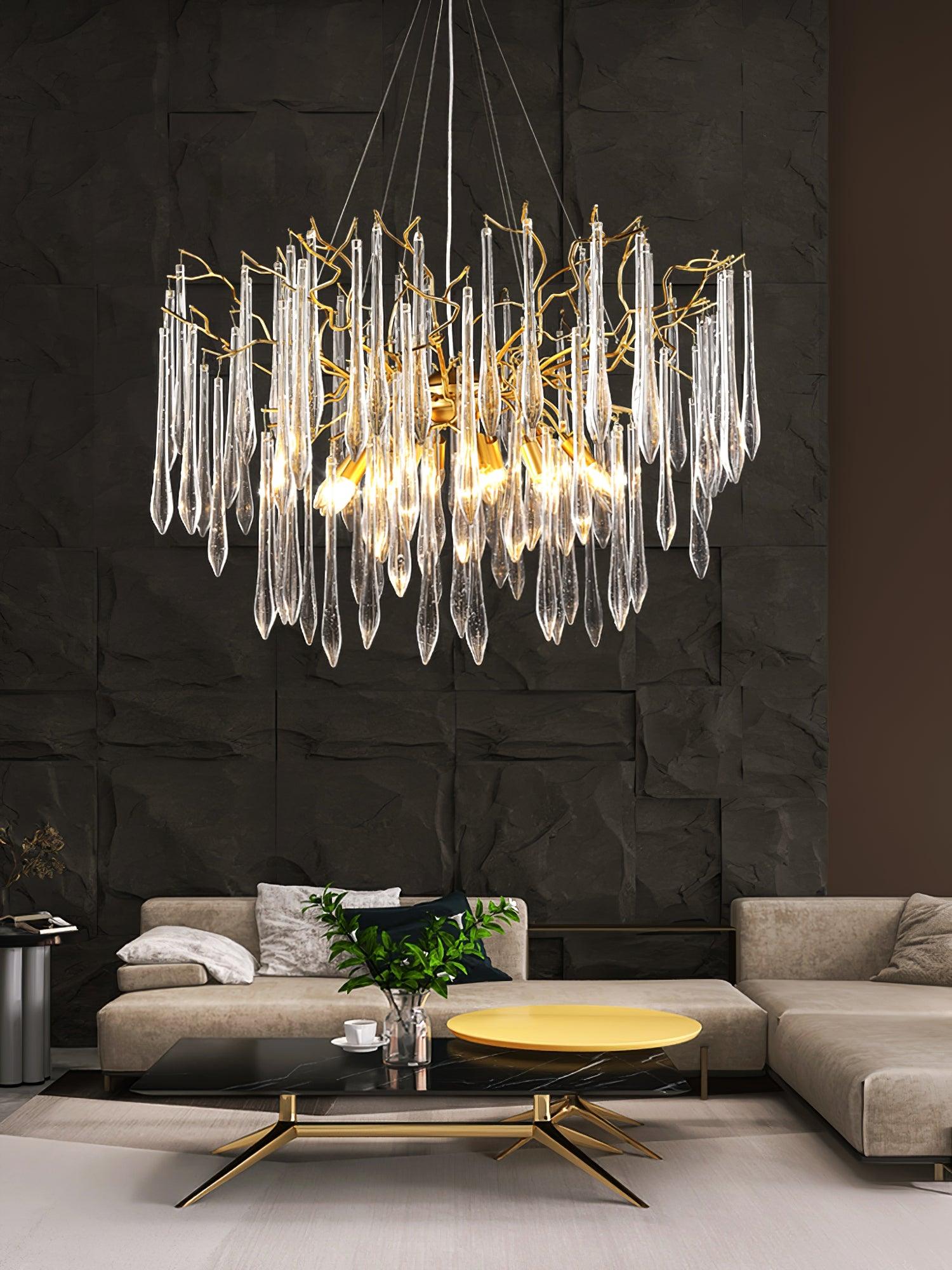 Clove Chandelier Branch Crystal Pendant Sculptural Artistic-Neutral Decor