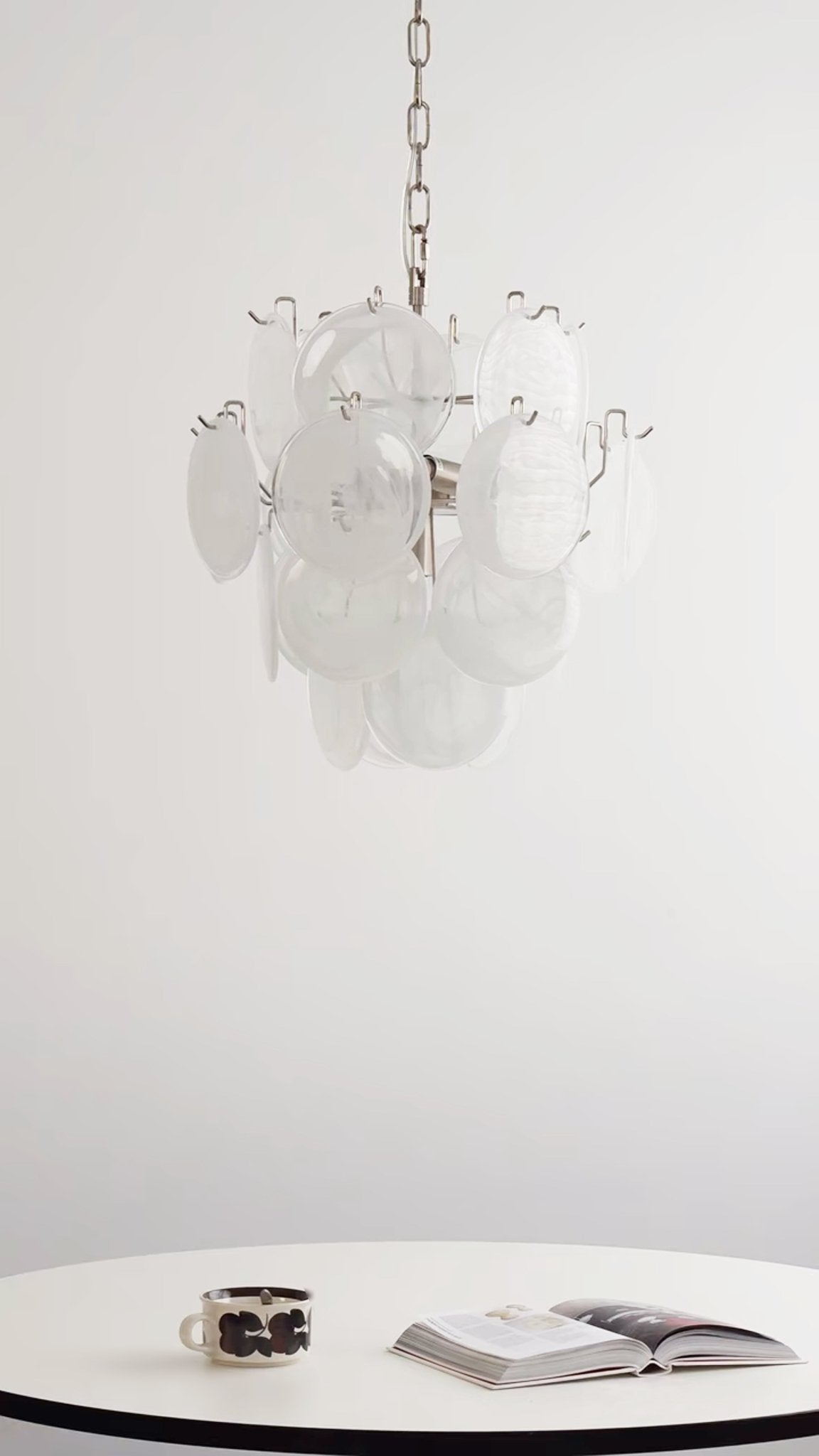 Aurora Chandelier Apricot Murano Glass Disc Layered Artistic-Neutral Decor