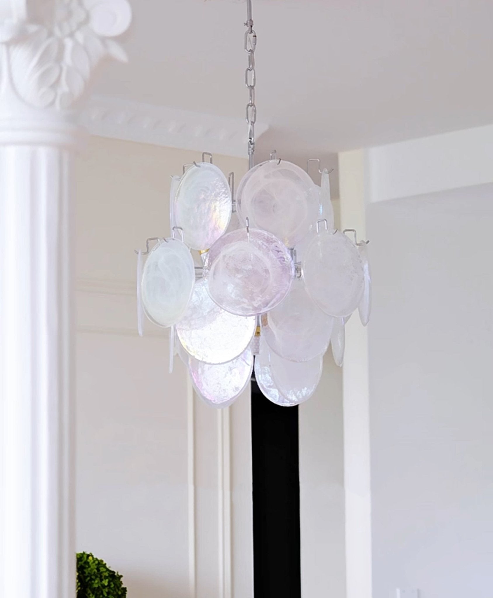 Aurora Chandelier Apricot Murano Glass Disc Layered Artistic-Neutral Decor
