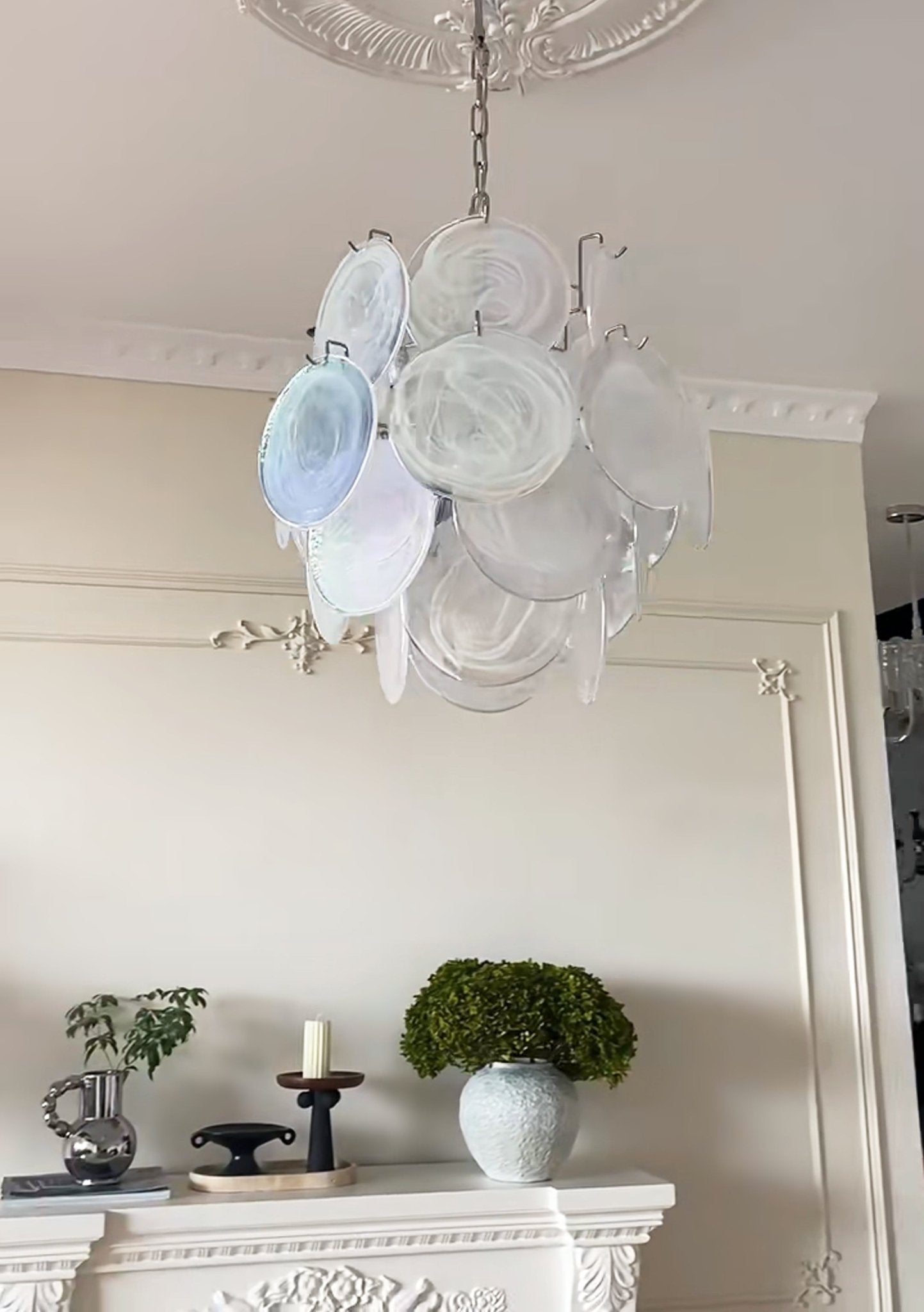 Aurora Chandelier Apricot Murano Glass Disc Layered Artistic-Neutral Decor