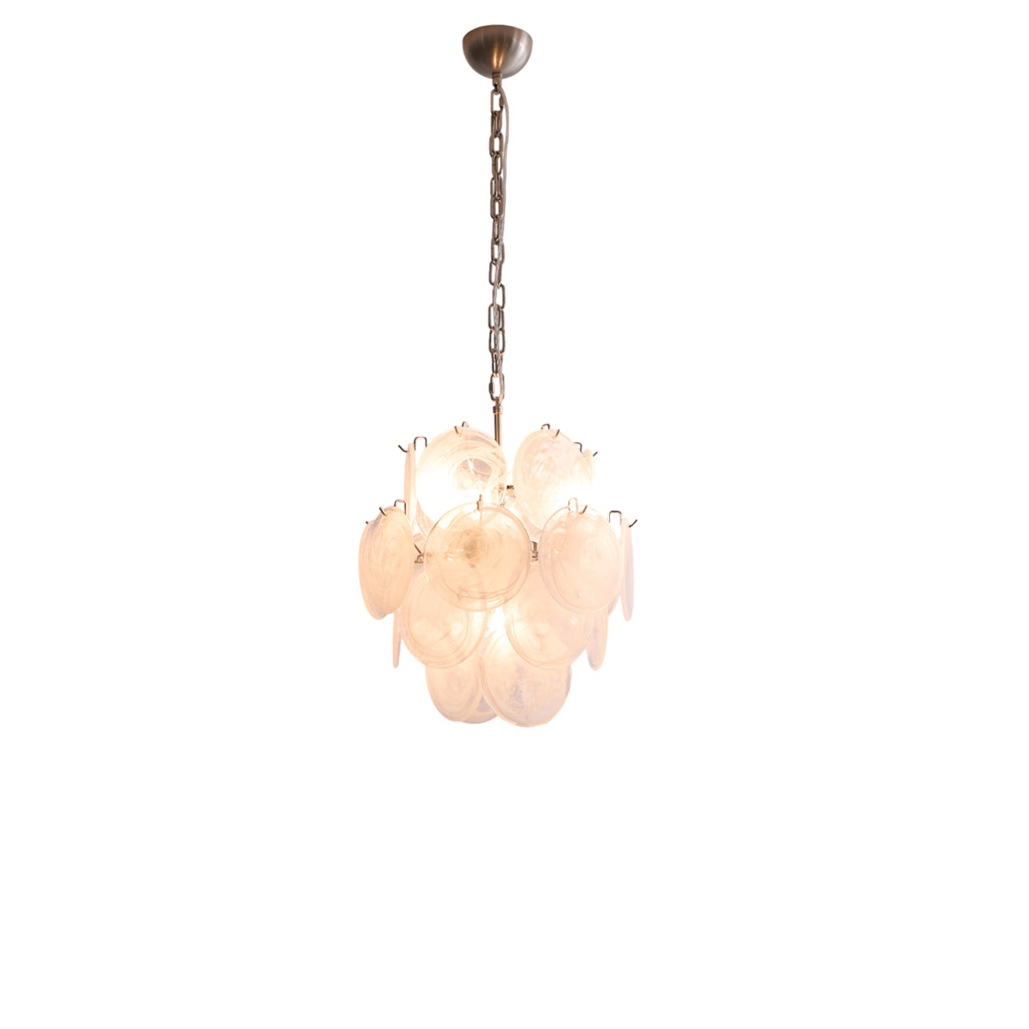 Aurora Chandelier Apricot Murano Glass Disc Layered Artistic-Neutral Decor
