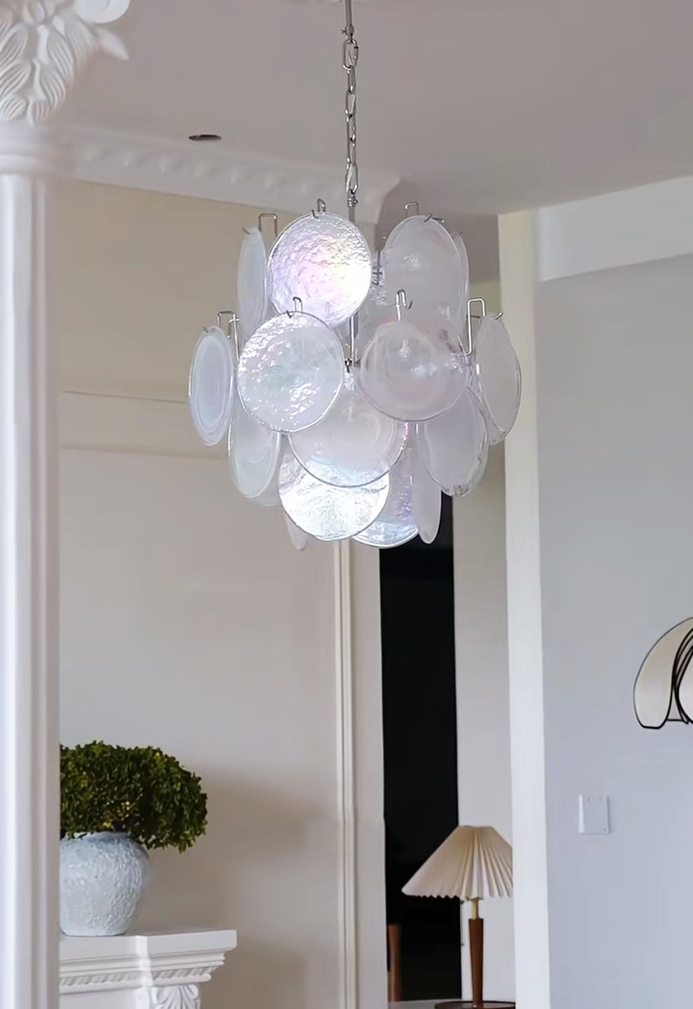Aurora Chandelier Apricot Murano Glass Disc Layered Artistic-Neutral Decor