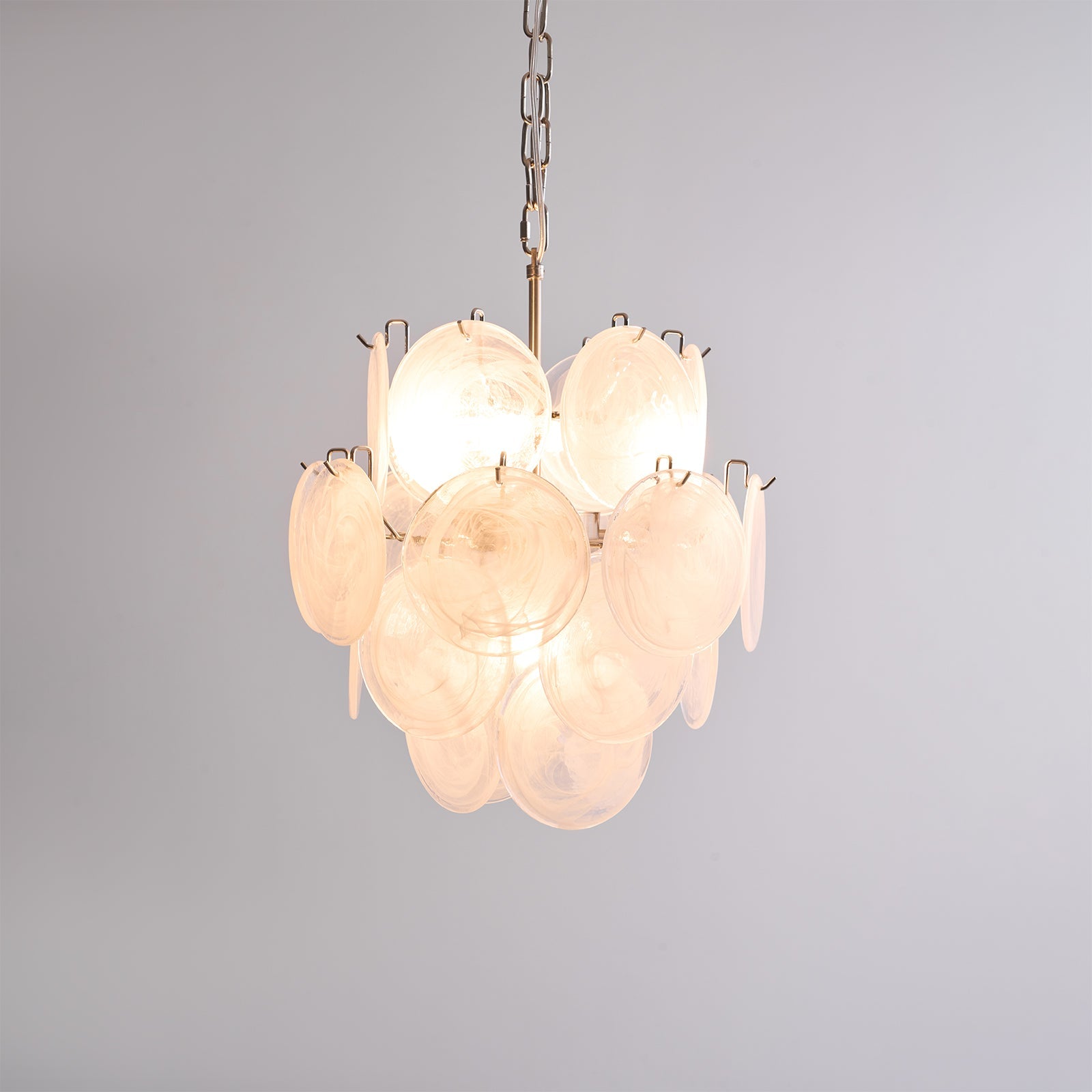 Aurora Chandelier Apricot Murano Glass Disc Layered Artistic-Neutral Decor