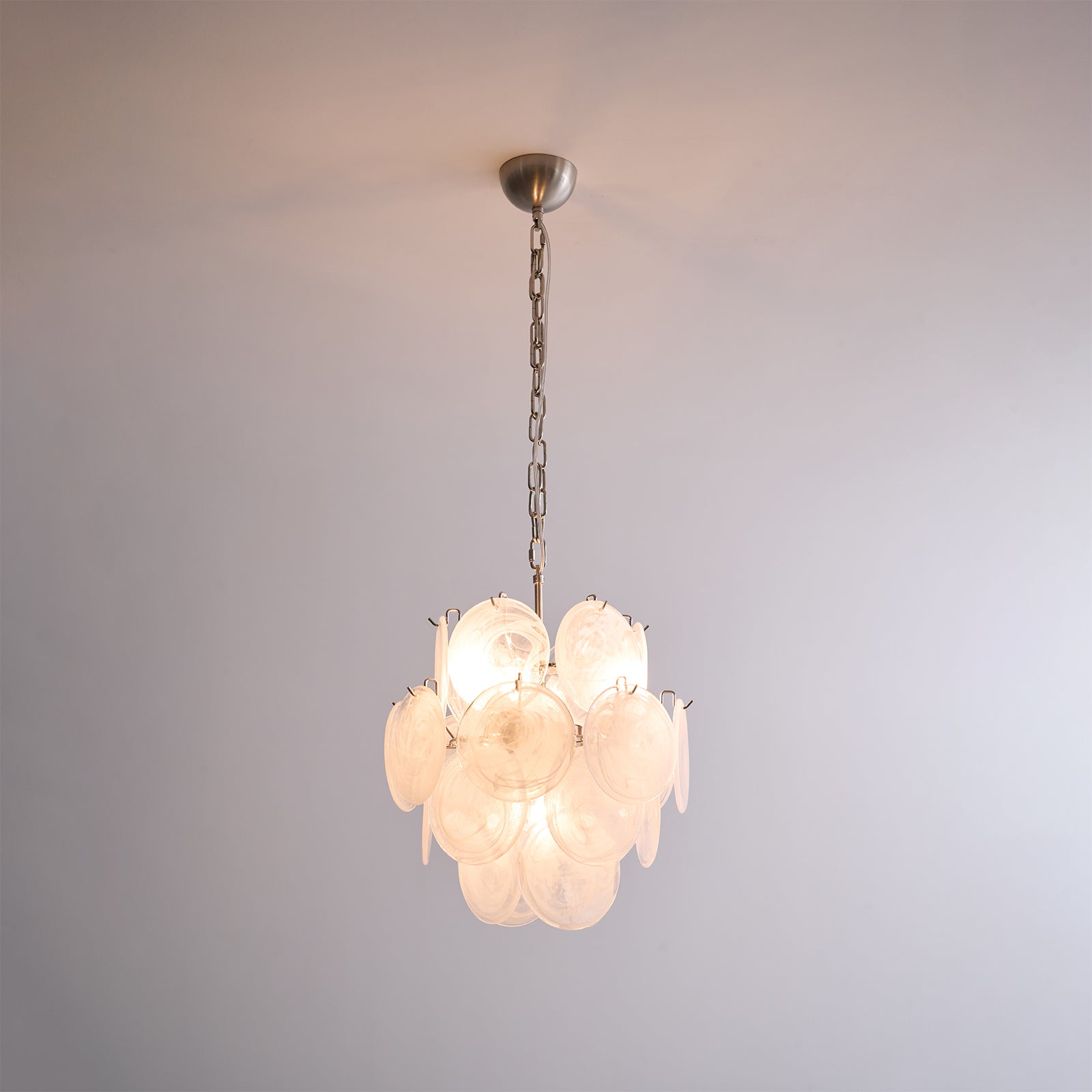 Aurora Chandelier Apricot Murano Glass Disc Layered Artistic-Neutral Decor