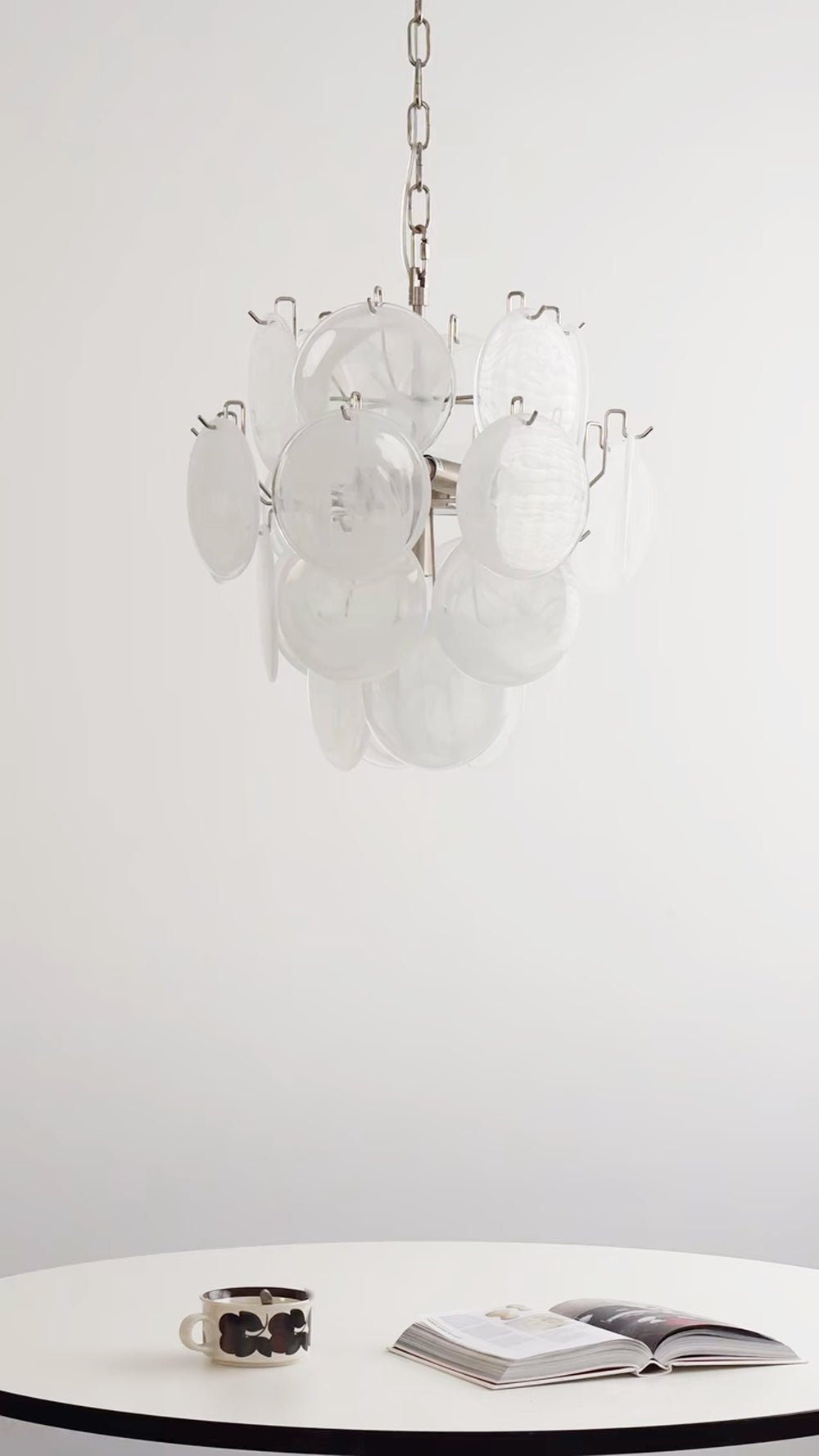 Aurora Chandelier Apricot Murano Glass Disc Layered Artistic-Neutral Decor