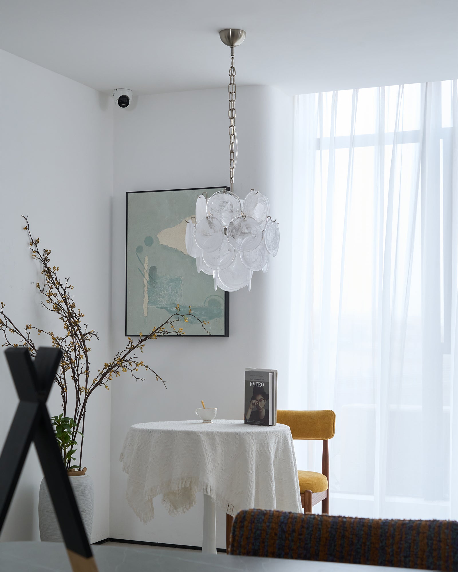 Aurora Chandelier Apricot Murano Glass Disc Layered Artistic-Neutral Decor