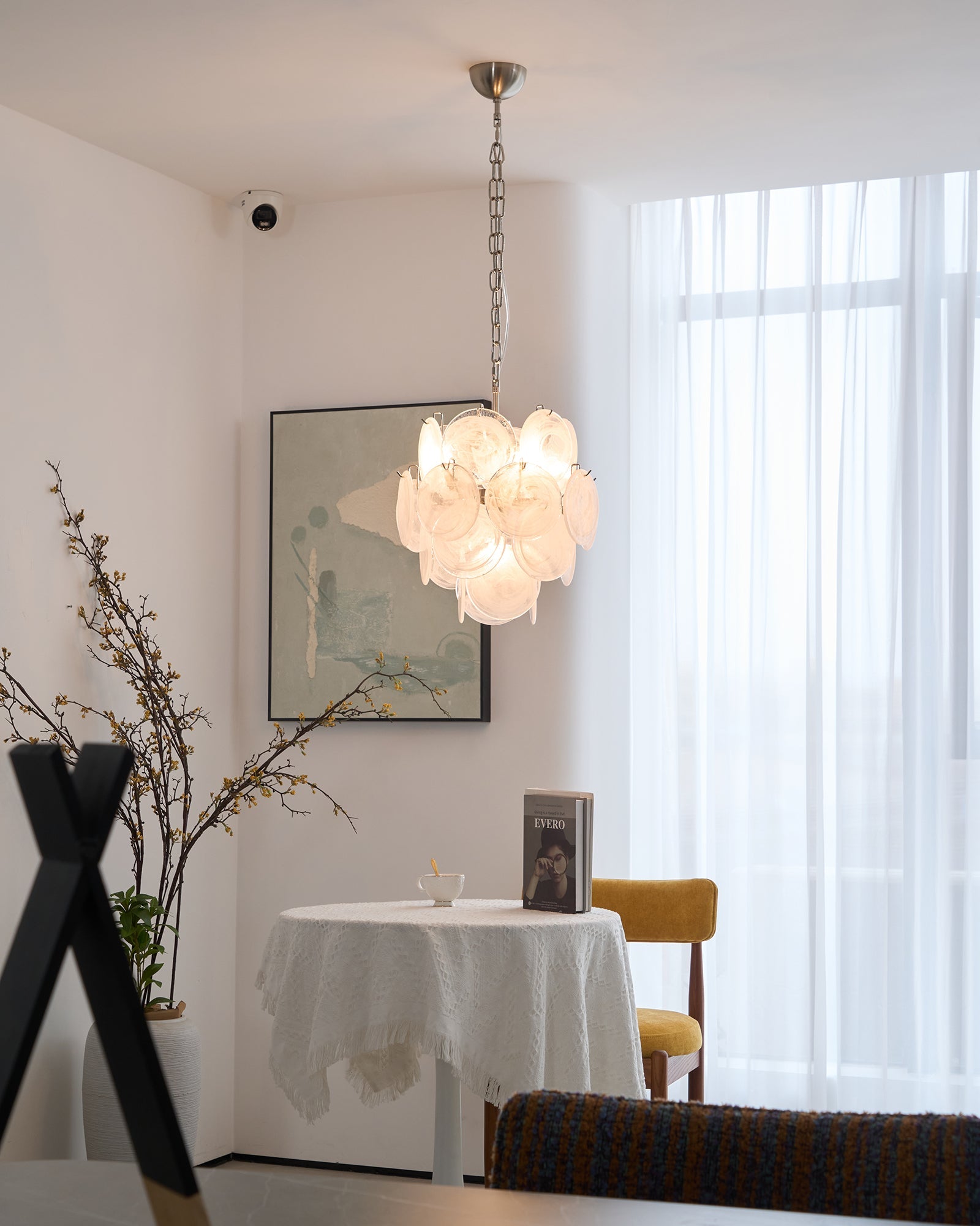 Aurora Chandelier Apricot Murano Glass Disc Layered Artistic-Neutral Decor