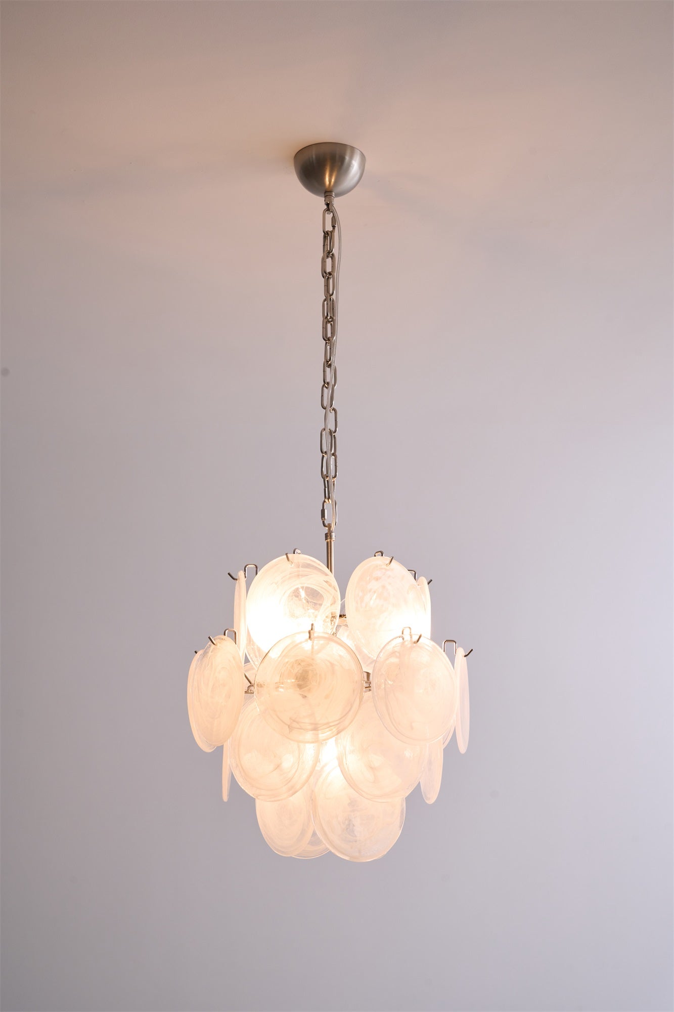 Aurora Chandelier Apricot Murano Glass Disc Layered Artistic-Neutral Decor