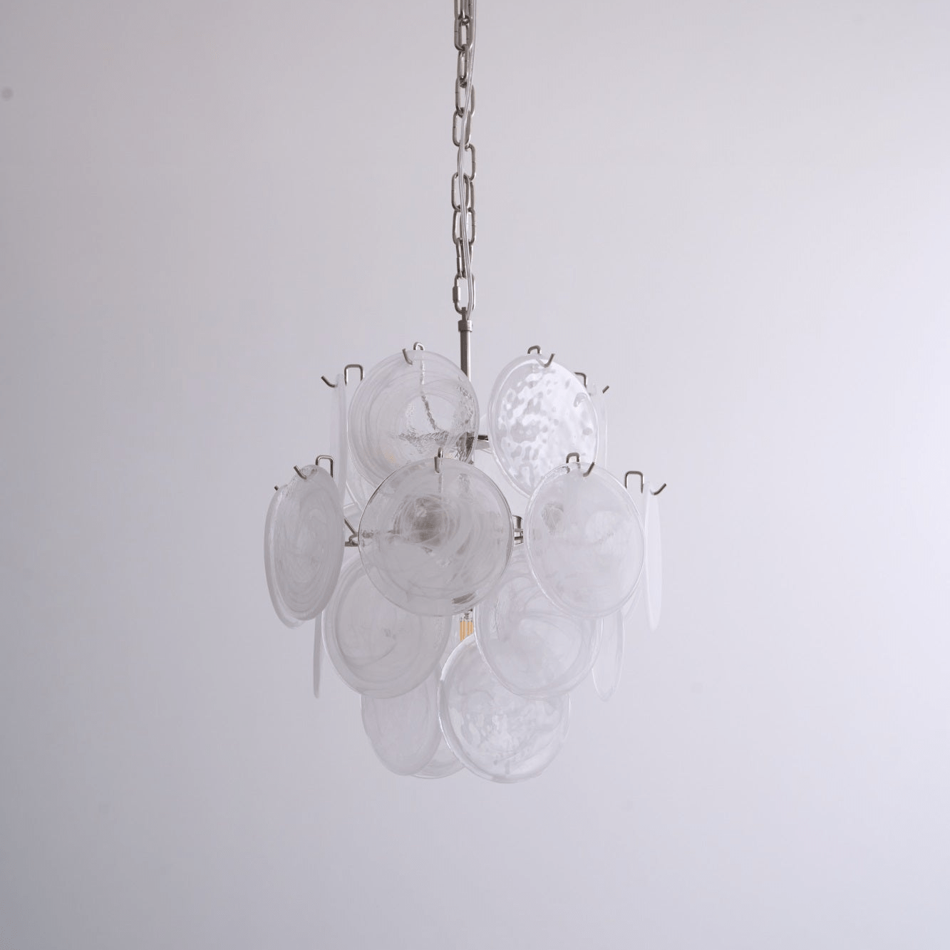 Aurora Chandelier Apricot Murano Glass Disc Layered Artistic-Neutral Decor