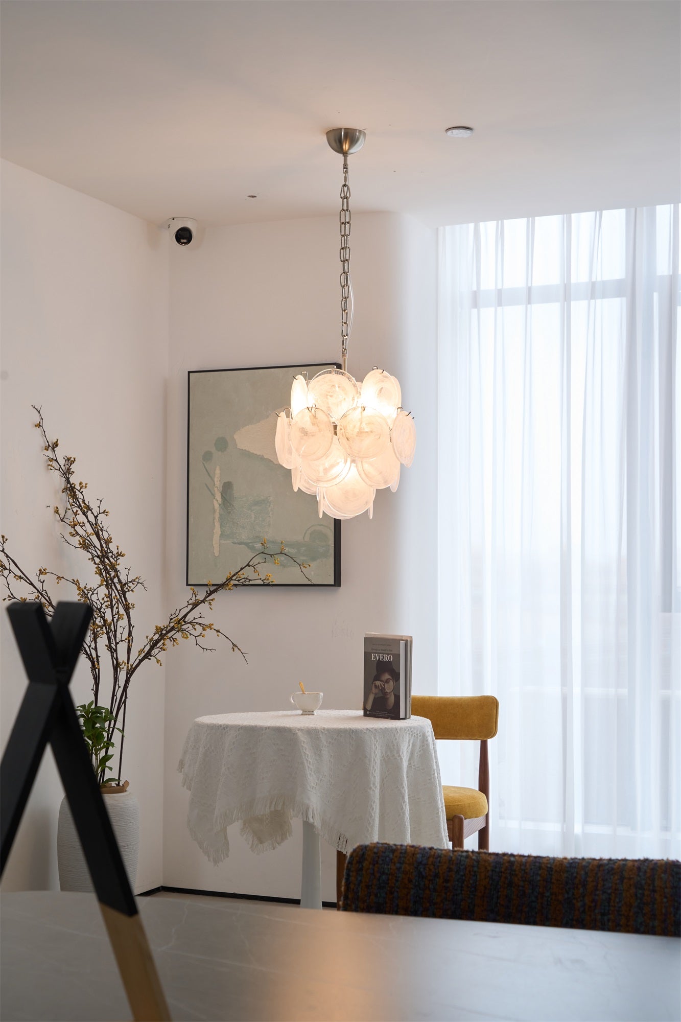 Aurora Chandelier Apricot Murano Glass Disc Layered Artistic-Neutral Decor