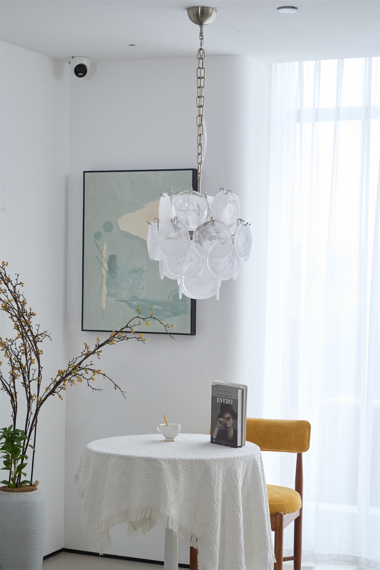 Aurora Chandelier Apricot Murano Glass Disc Layered Artistic-Neutral Decor