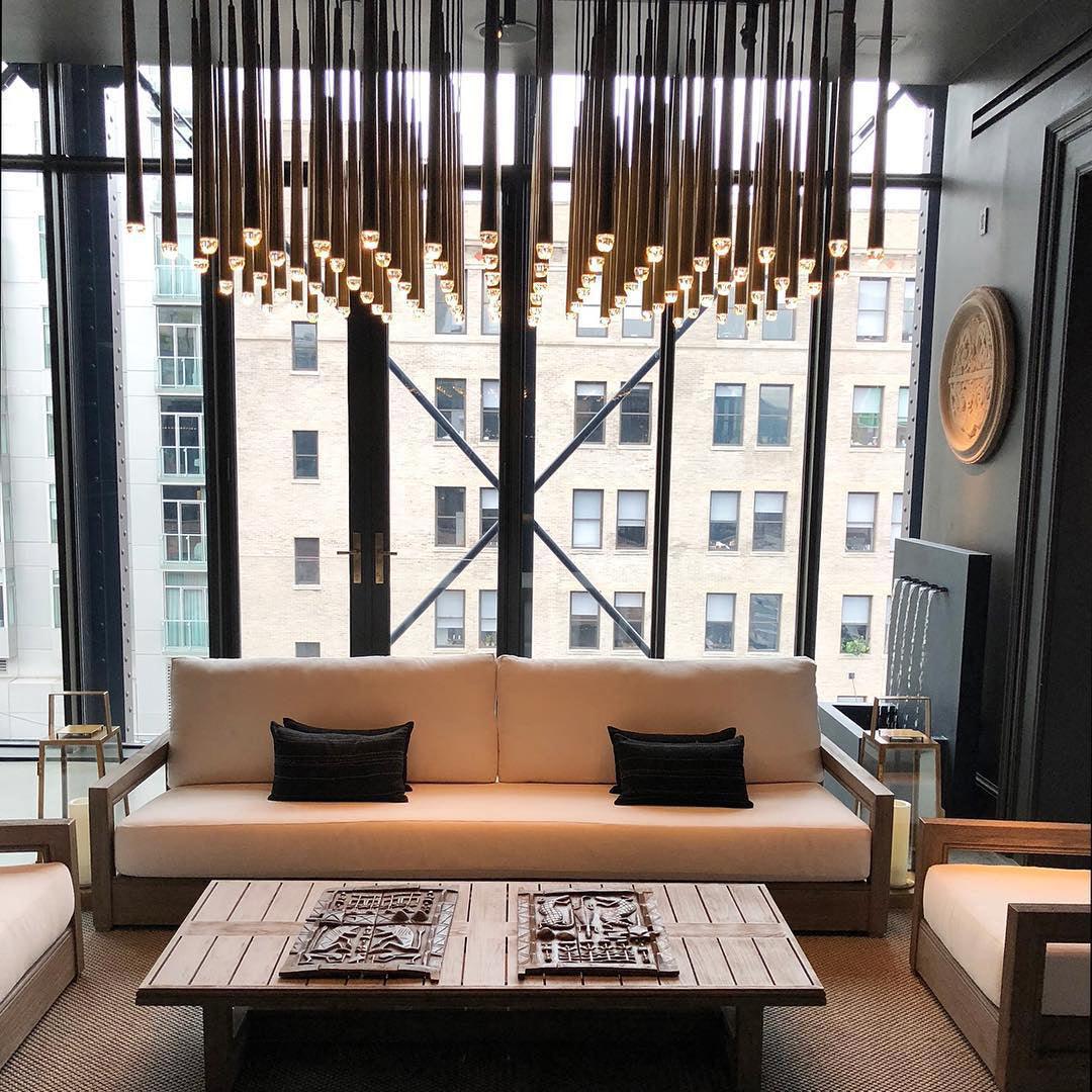 Chandelier with Polished Brass and Crystal Shades Minimalist