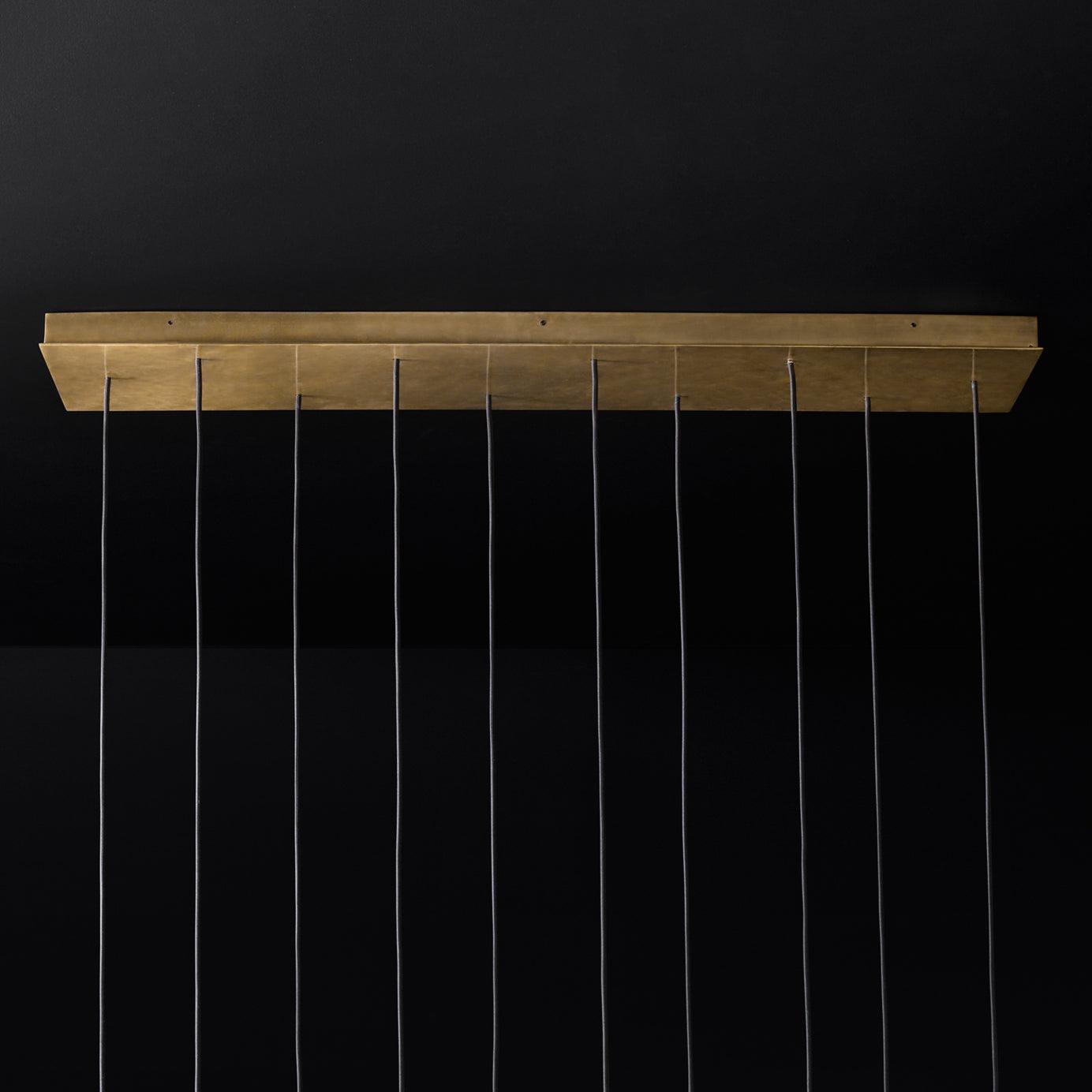 Chandelier with Polished Brass and Crystal Shades Minimalist
