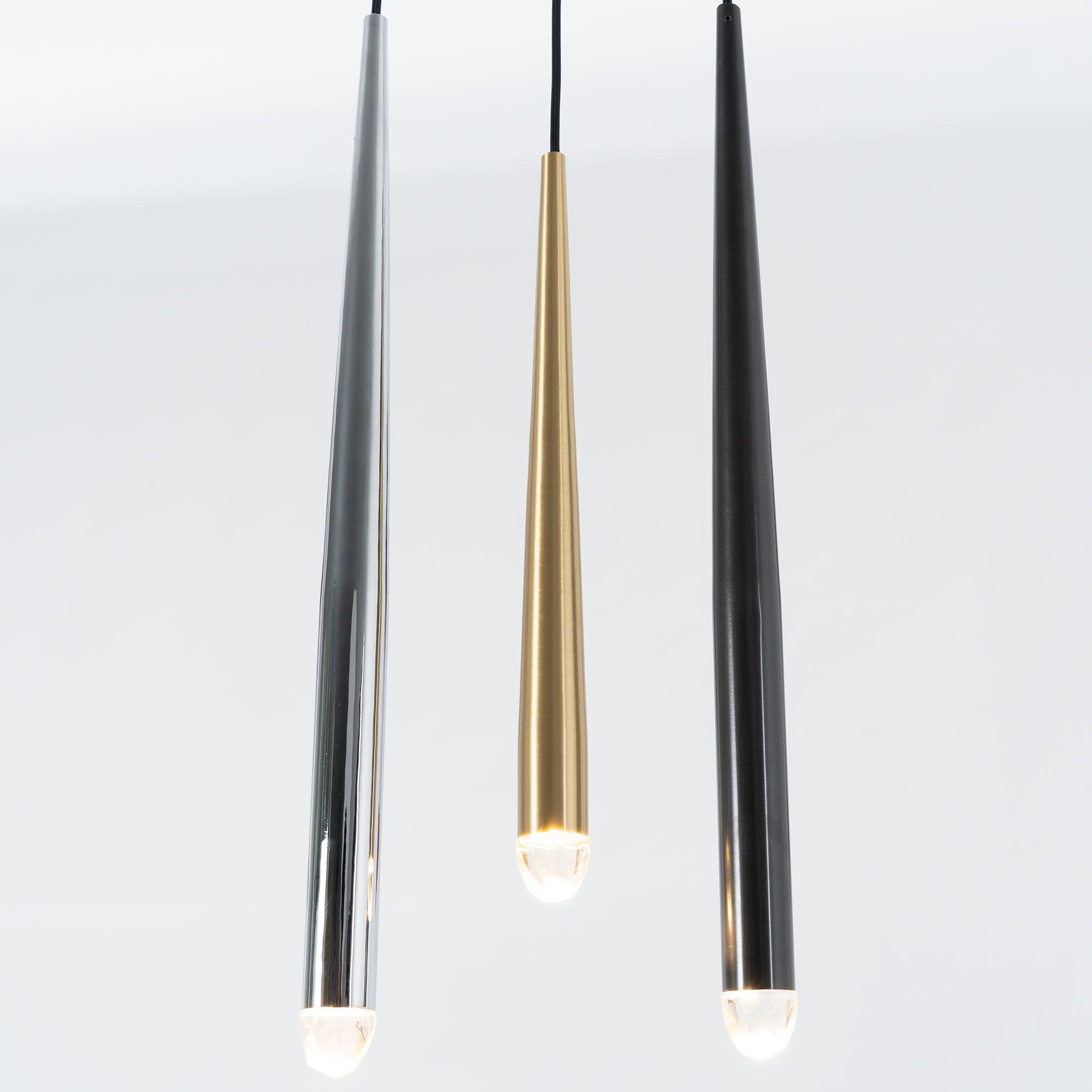 Chandelier with Polished Brass and Crystal Shades Minimalist