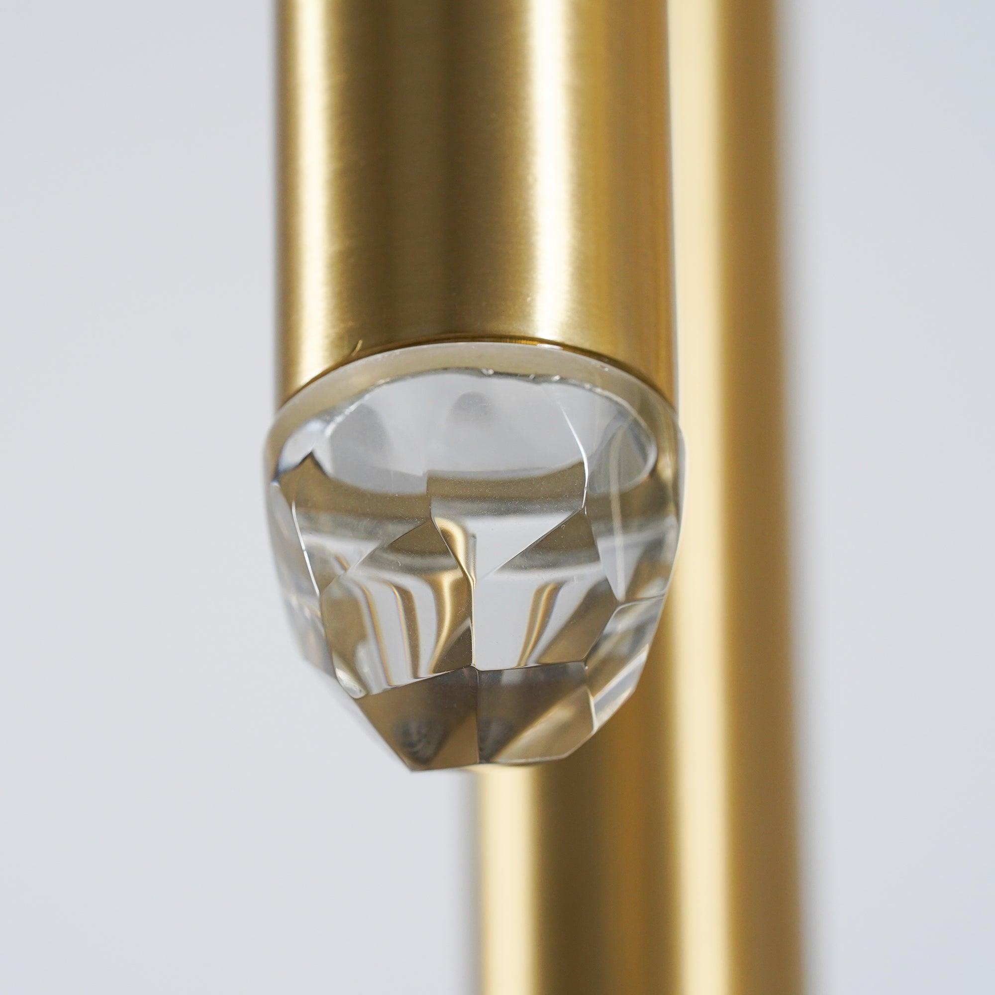 Chandelier with Polished Brass and Crystal Shades Minimalist