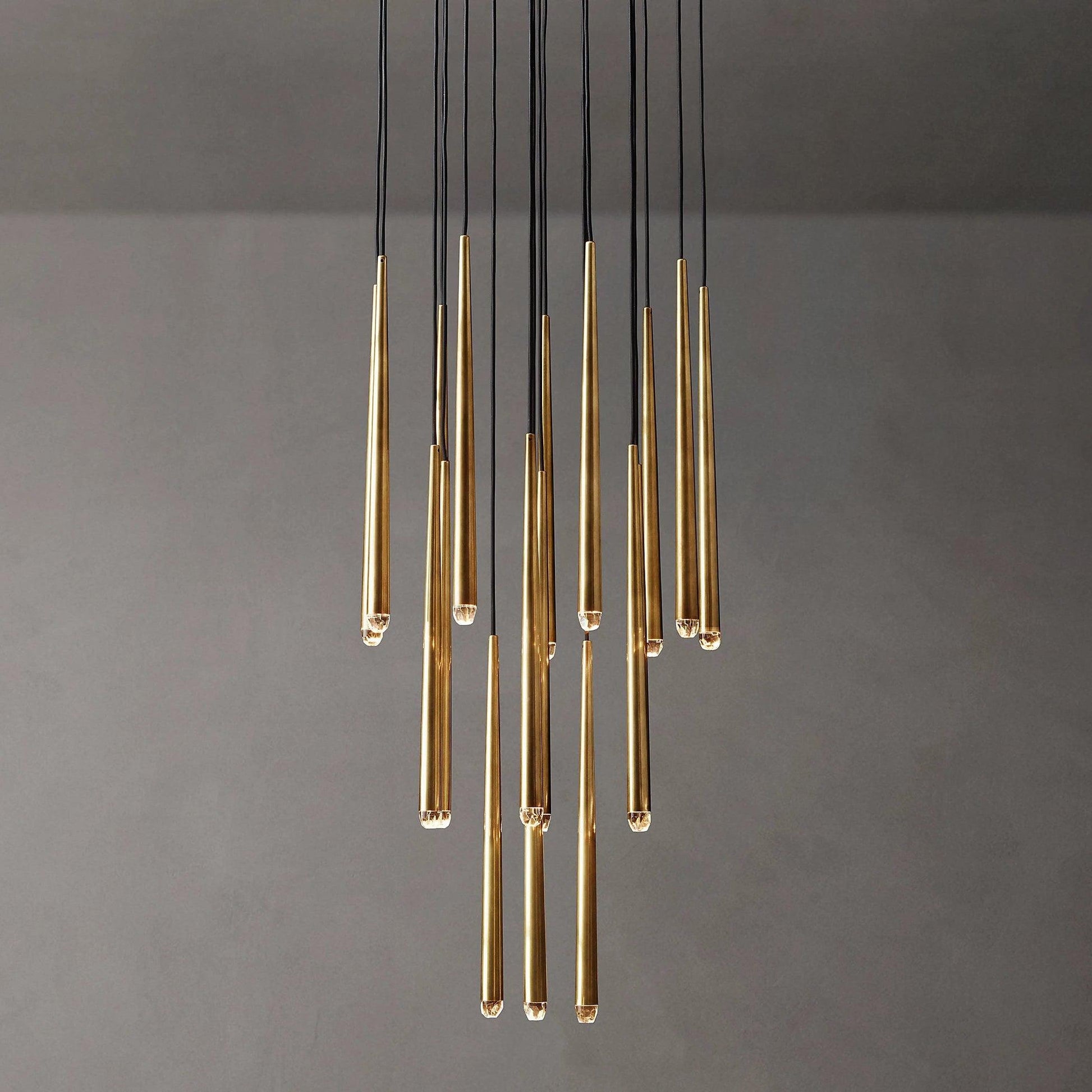 Larry Chandelier Crystal Brass Blackened Silver Staircase-Neutral Decor