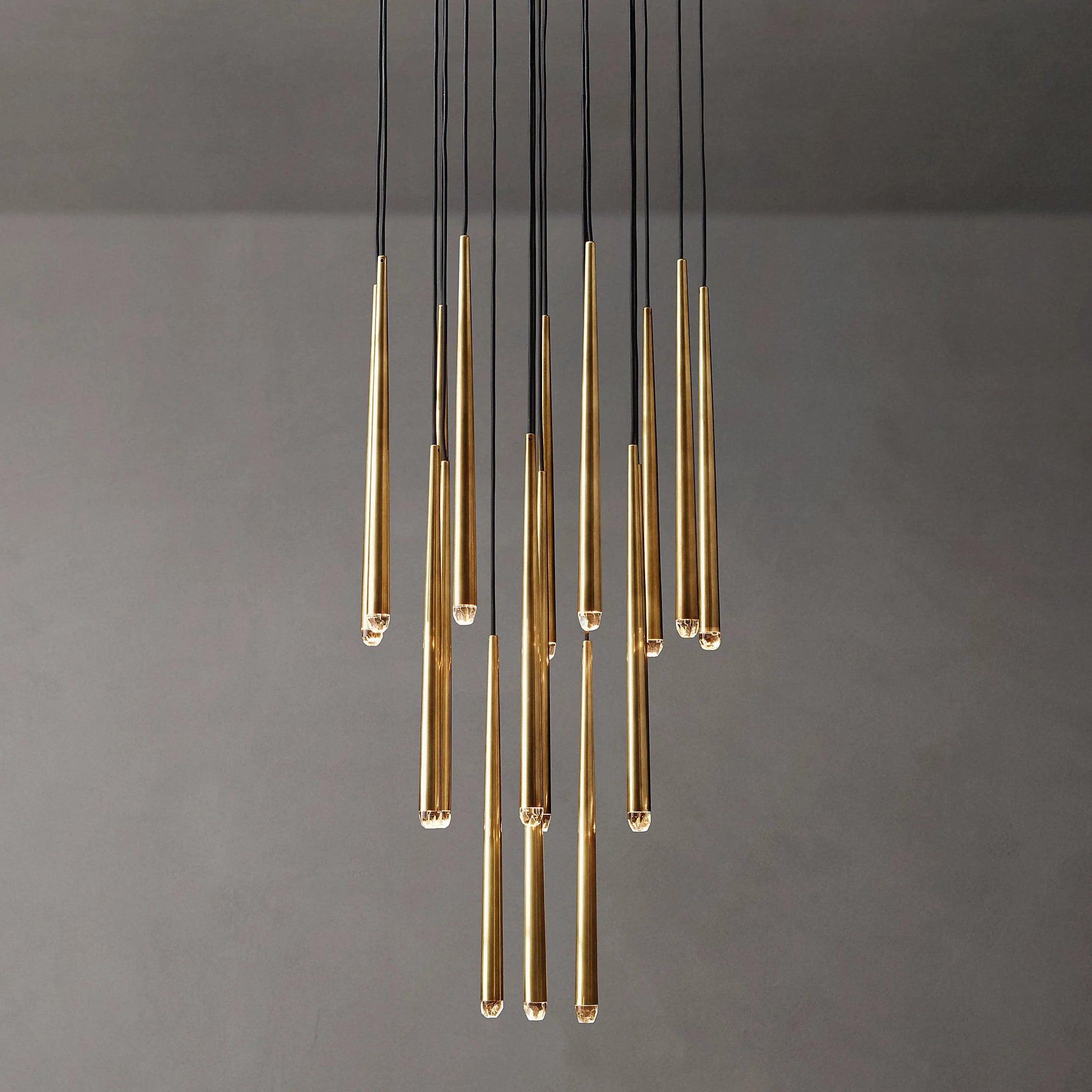 Larry Chandelier Crystal Brass Blackened Silver Staircase-Neutral Decor
