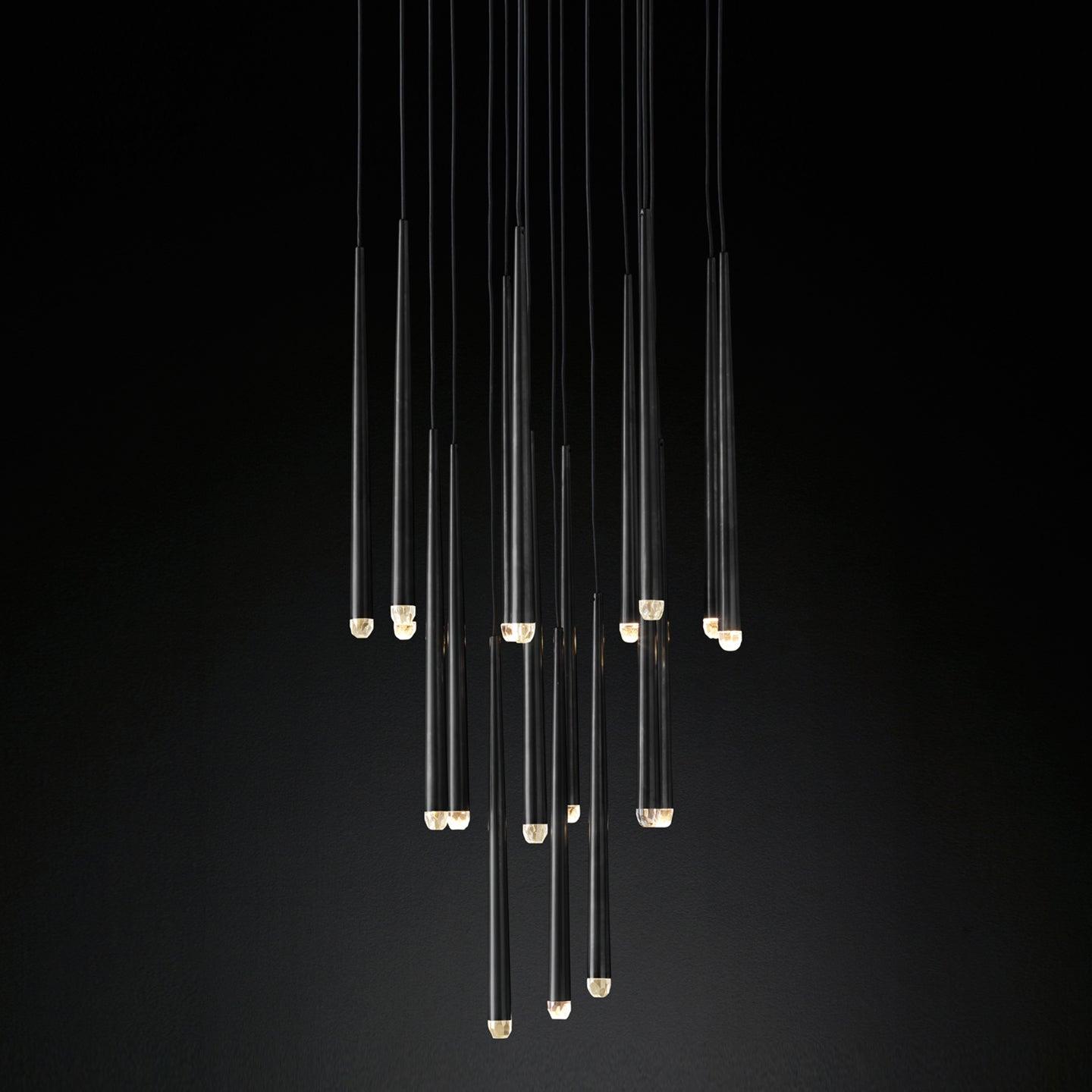 Larry Chandelier Crystal Brass Blackened Silver Staircase-Neutral Decor