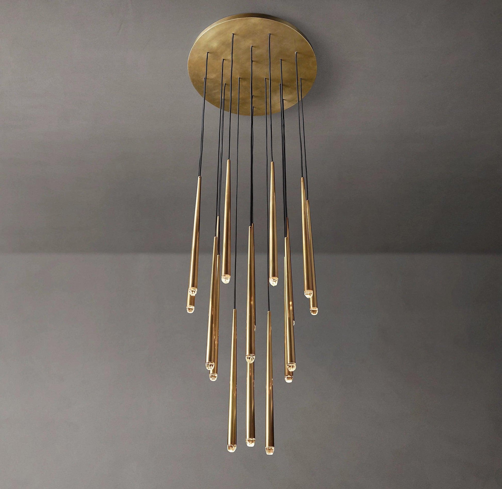 Larry Chandelier Crystal Brass Blackened Silver Staircase-Neutral Decor