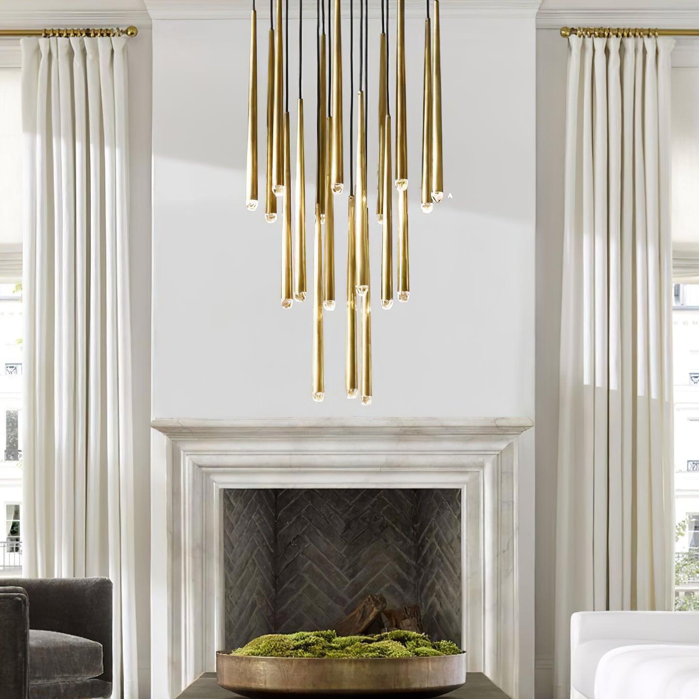 Larry Chandelier Crystal Brass Blackened Silver Staircase-Neutral Decor