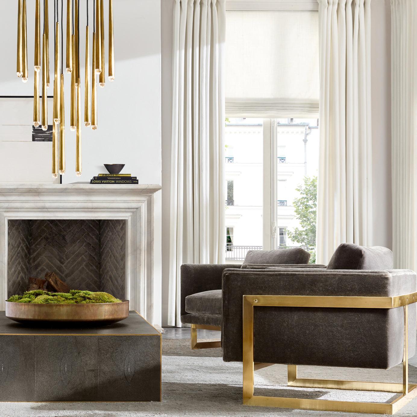 Larry Chandelier Crystal Brass Blackened Silver Staircase-Neutral Decor