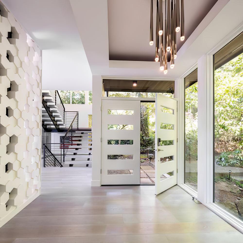 Chandelier Crystal Shade Brass Blackened Silver Luxe  Staircase