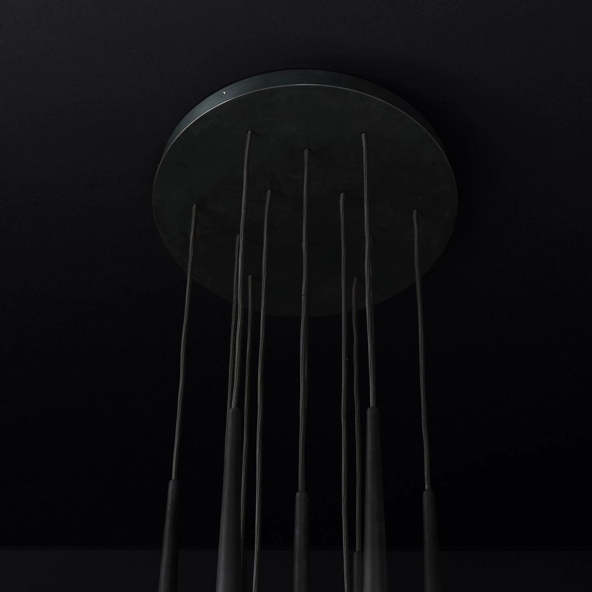 Chandelier Crystal Shade Brass Blackened Silver Luxe  Staircase