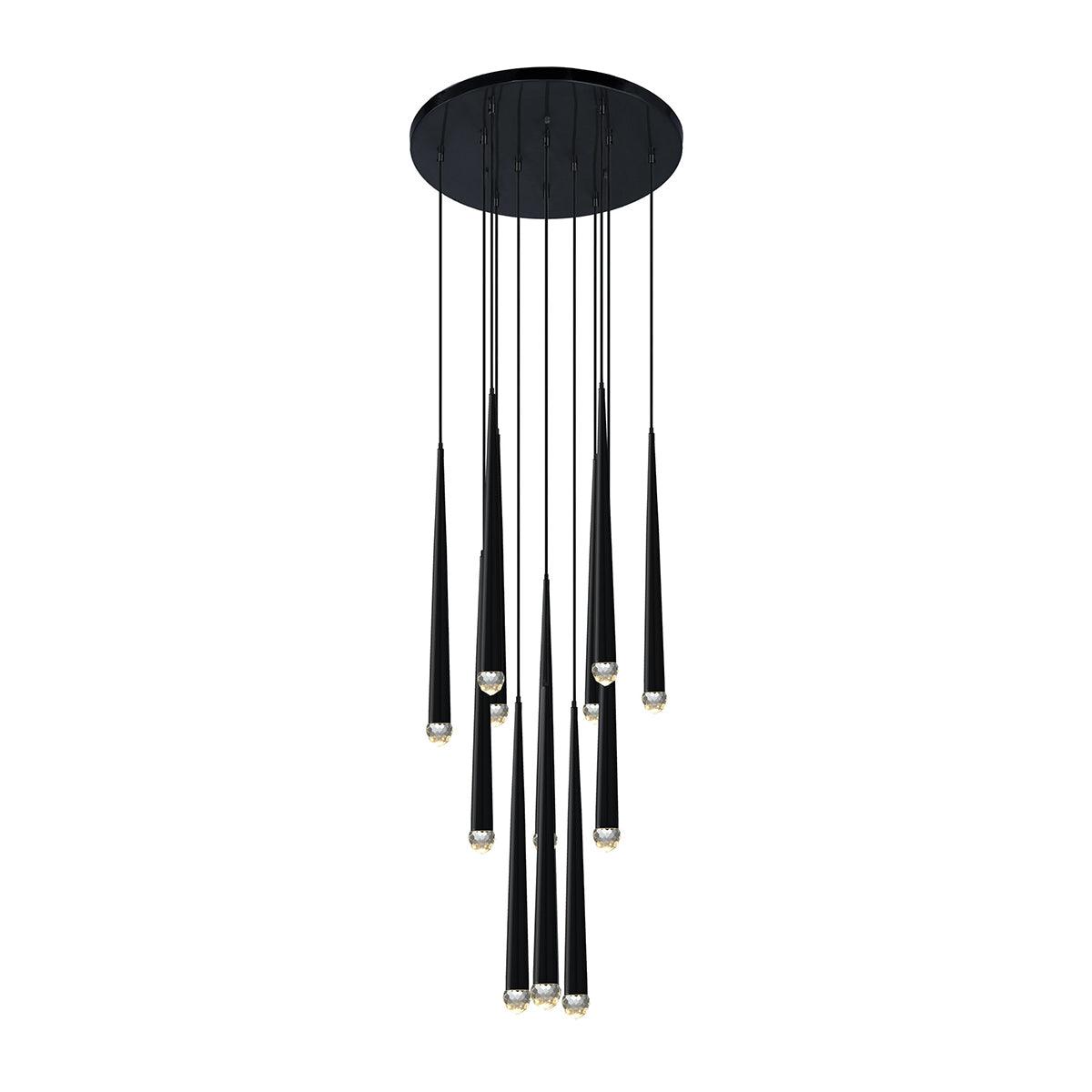 Larry Chandelier Crystal Brass Blackened Silver Staircase-Neutral Decor