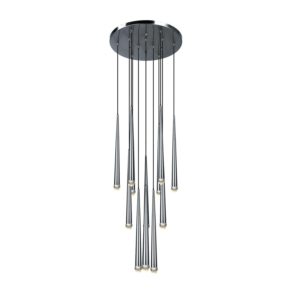 Larry Chandelier Crystal Brass Blackened Silver Staircase-Neutral Decor