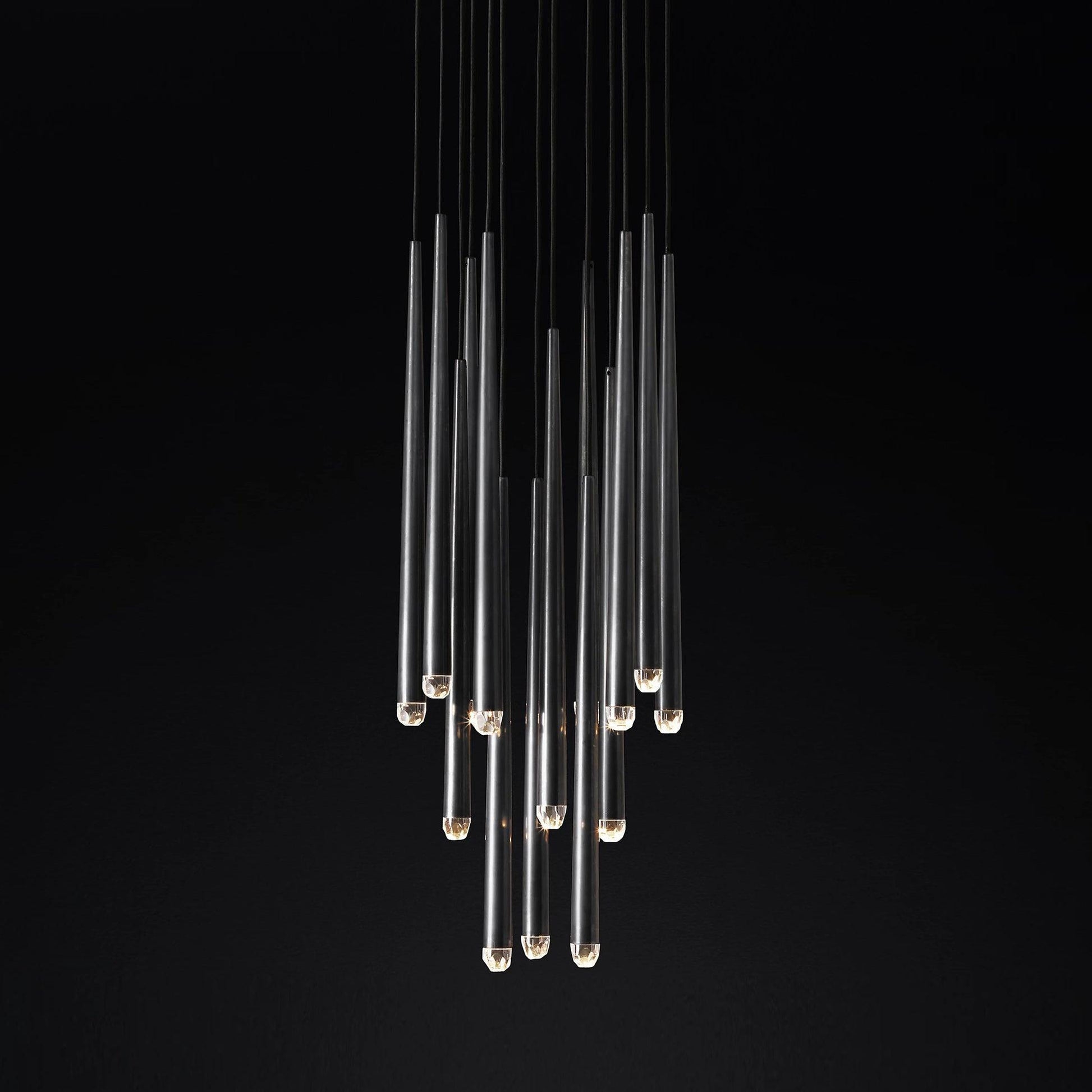 Larry Chandelier Crystal Brass Blackened Silver Staircase-Neutral Decor