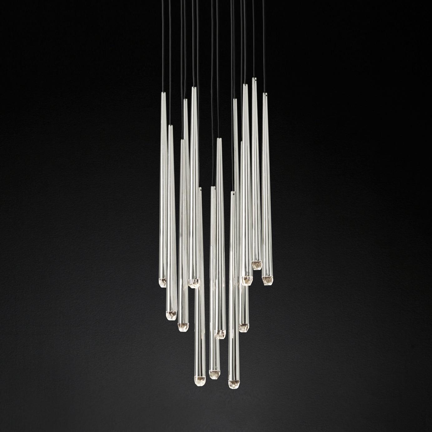 Larry Chandelier Crystal Brass Blackened Silver Staircase-Neutral Decor
