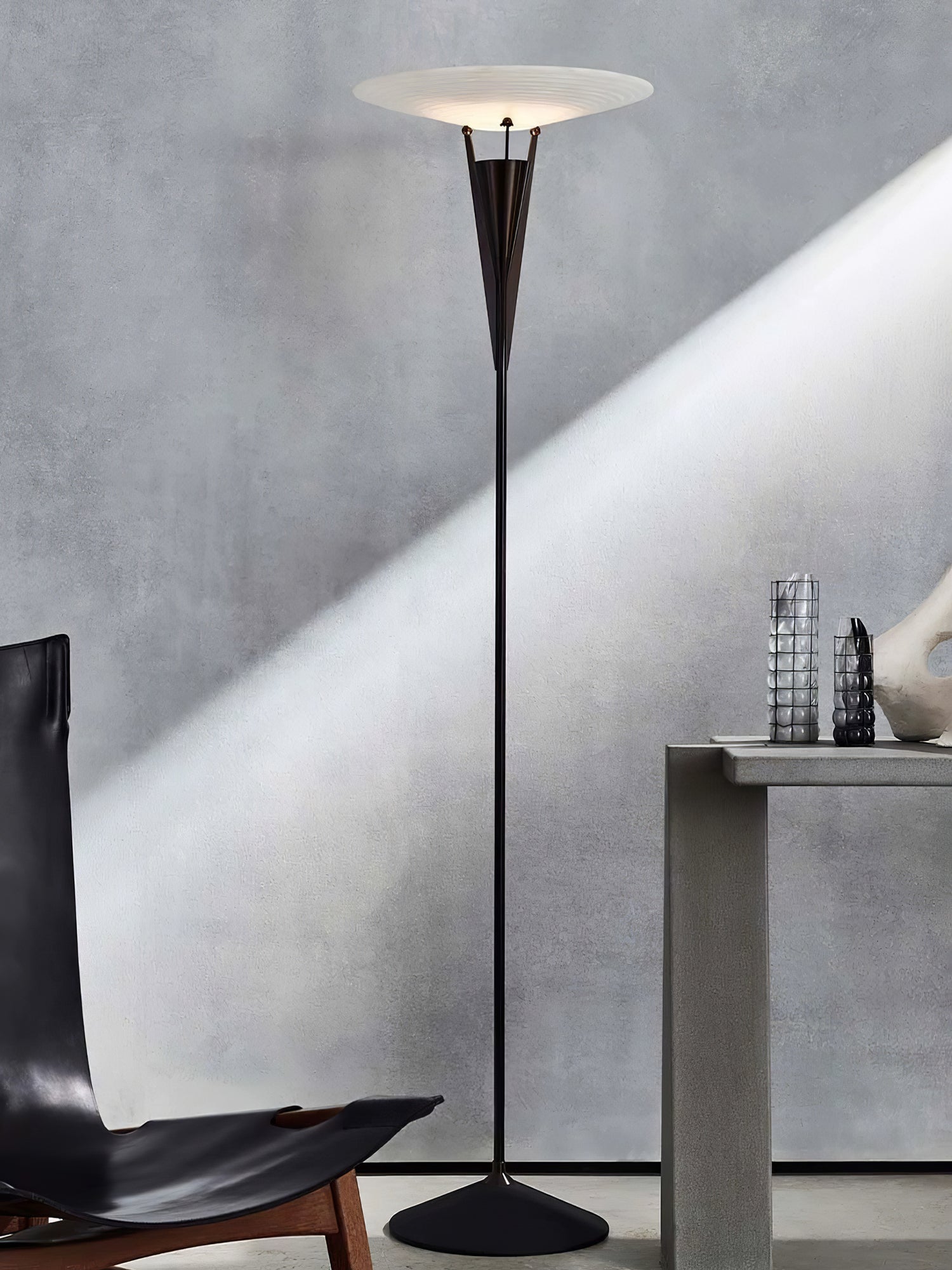Veloros Cone Alabaster Floor Lamp-Neutral Decor